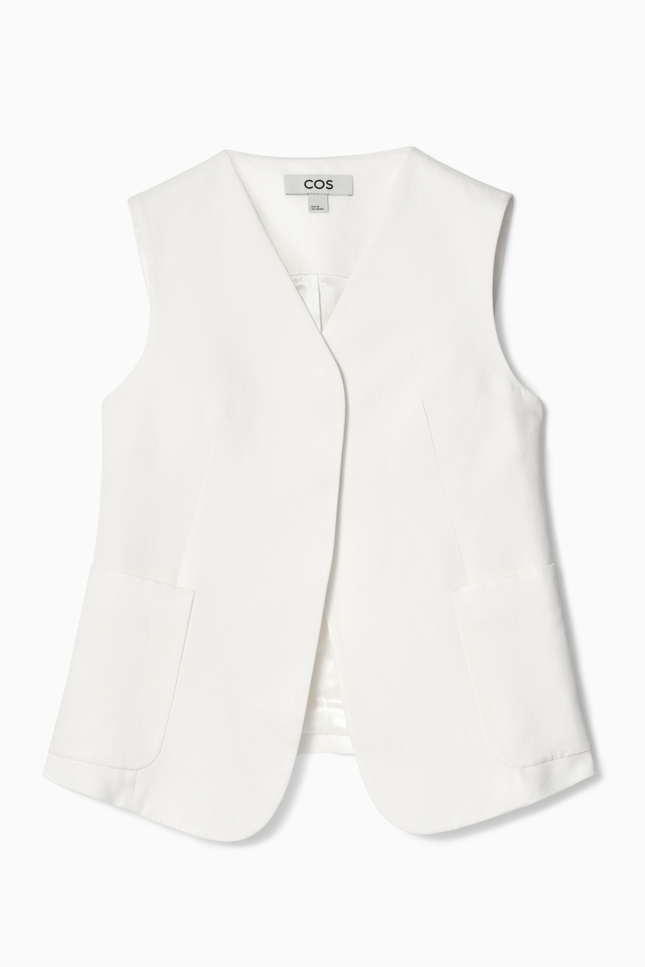 Ingrandisci l'immagine: WRAP-FRONT LINEN-BLEND WAISTCOAT - IVORY - DONNA | H&M CH 7