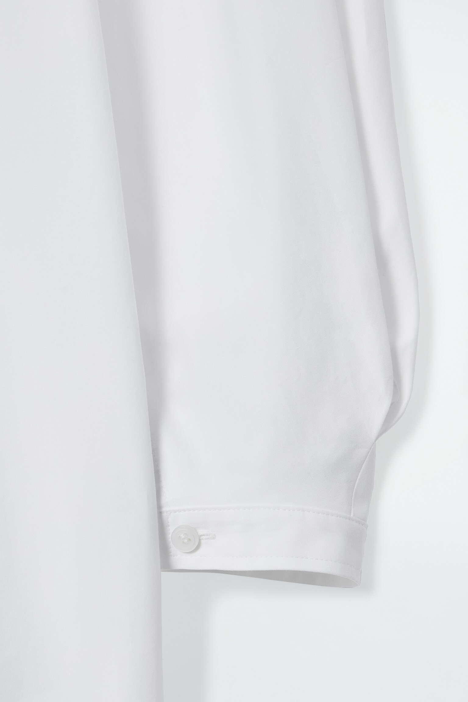 GRANDAD-COLLAR MIDI SHIRT DRESS - WHITE/BEIGE / STRIPED - 3