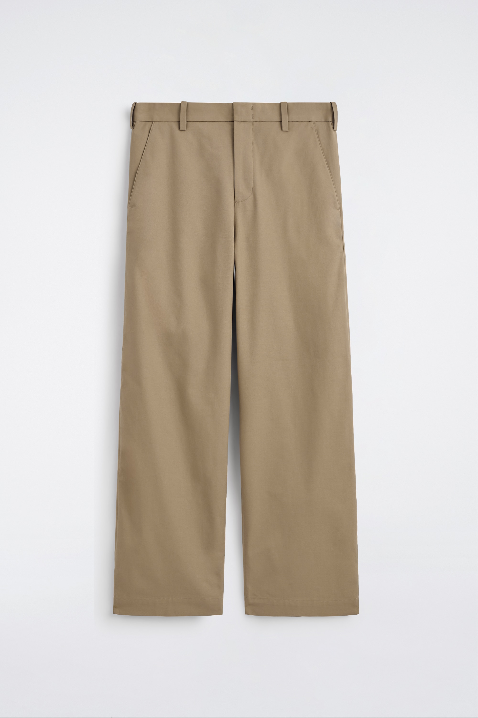 CHINOHOSE AUS BAUMWOLLE MIT WEITEM BEIN - BEIGE/SCHWARZ