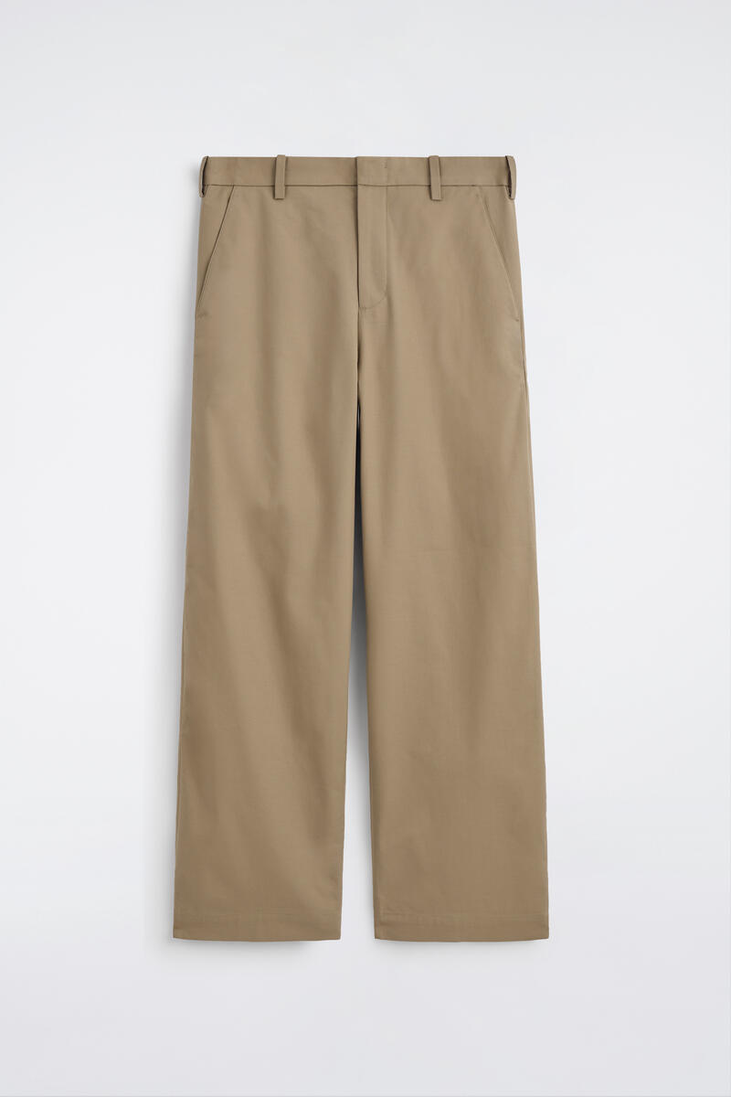 Cotton Wide-Leg Chinos