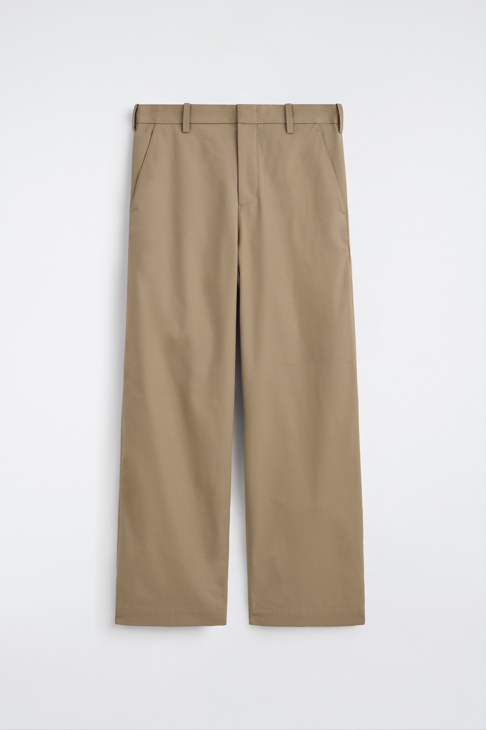 COTTON RELAXED-FIT WIDE-LEG CHINOS - BEIGE | COS