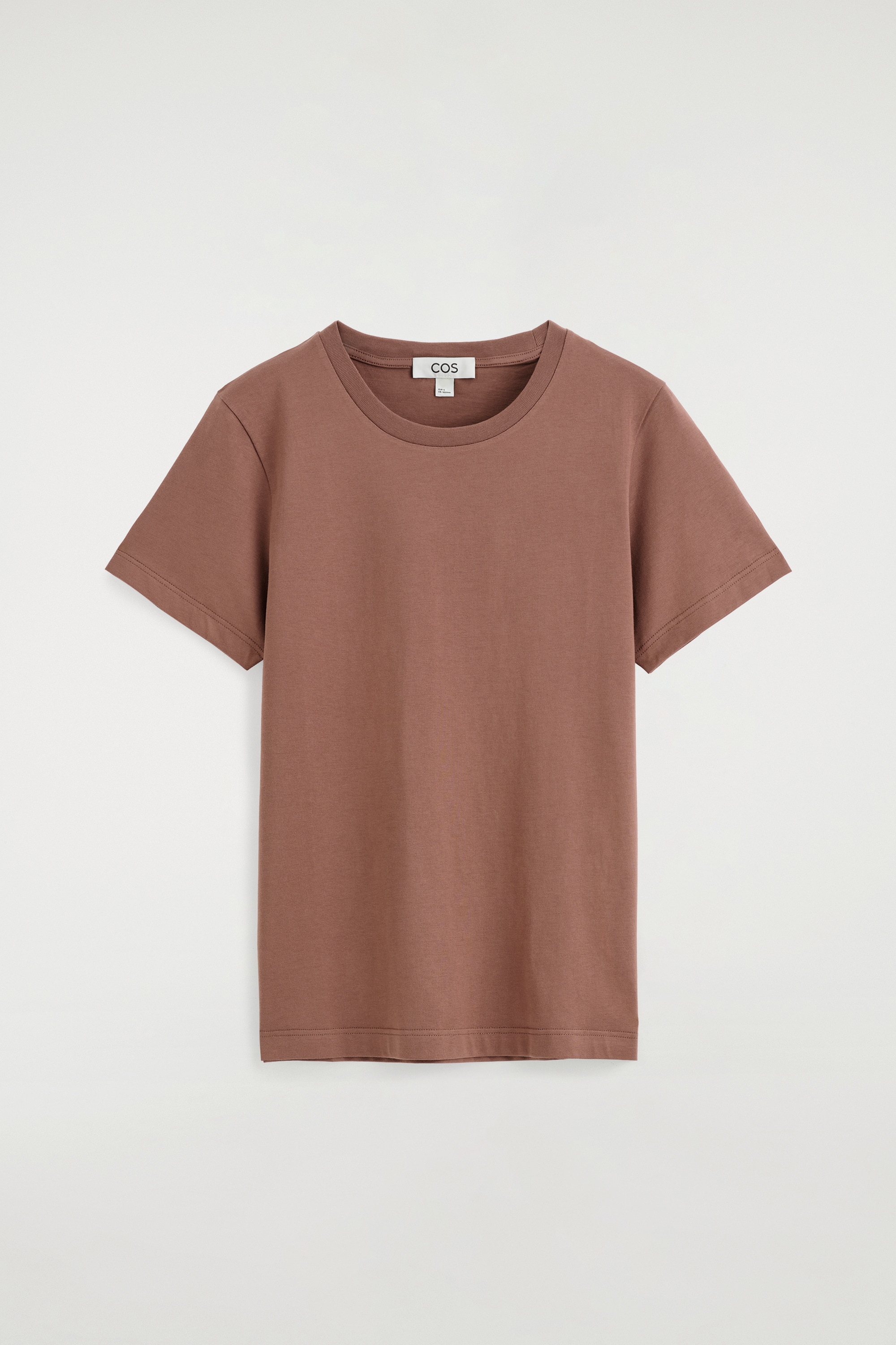 Katoenen T-shirt met ronde hals - BRUIN/Botergeel/MARINEBLAUW/WIT/beige gemêleerd/ZWART