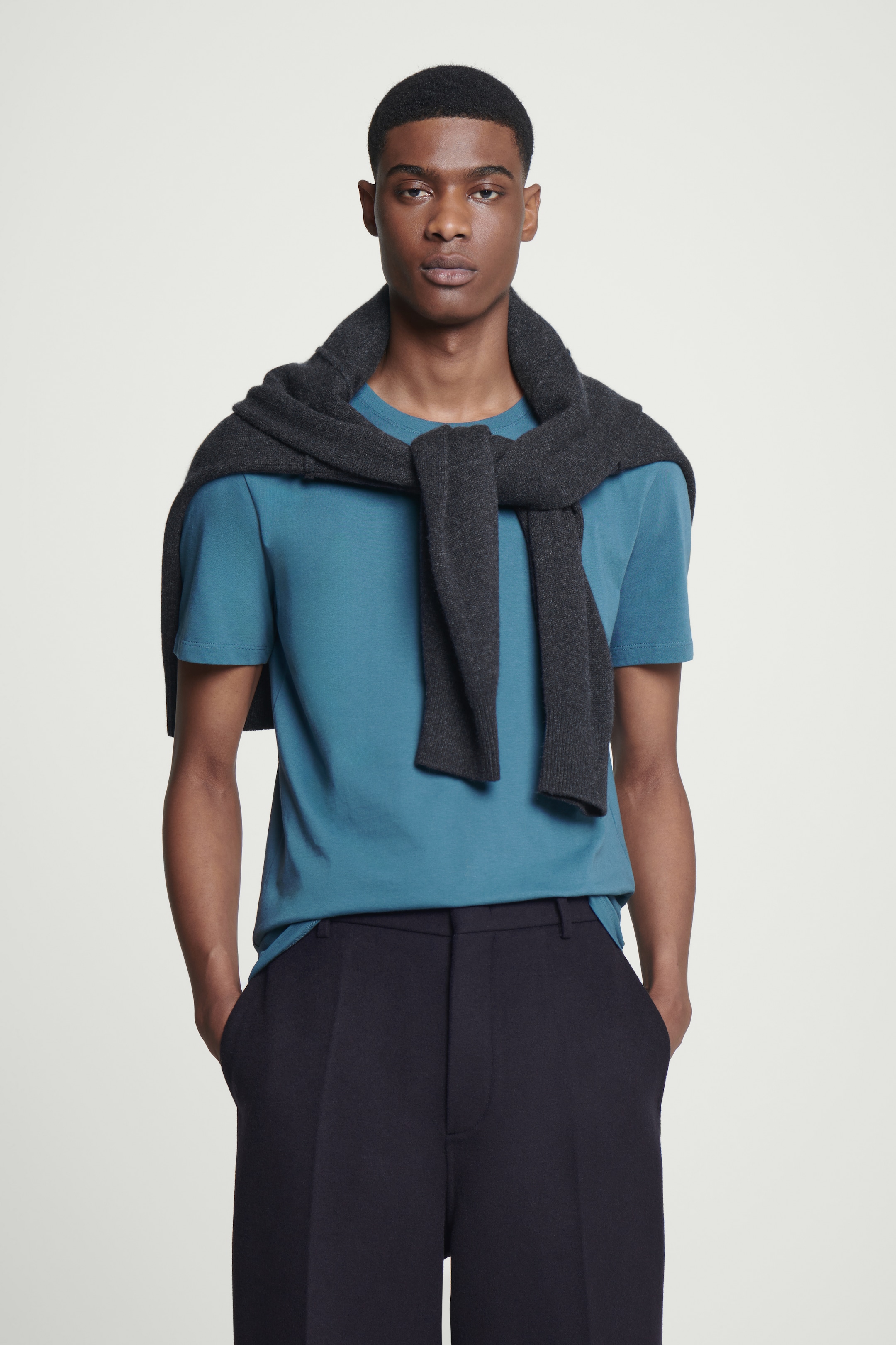 View larger image: REGULAR COTTON T-SHIRT - BLUE - Men | H&M GB 1