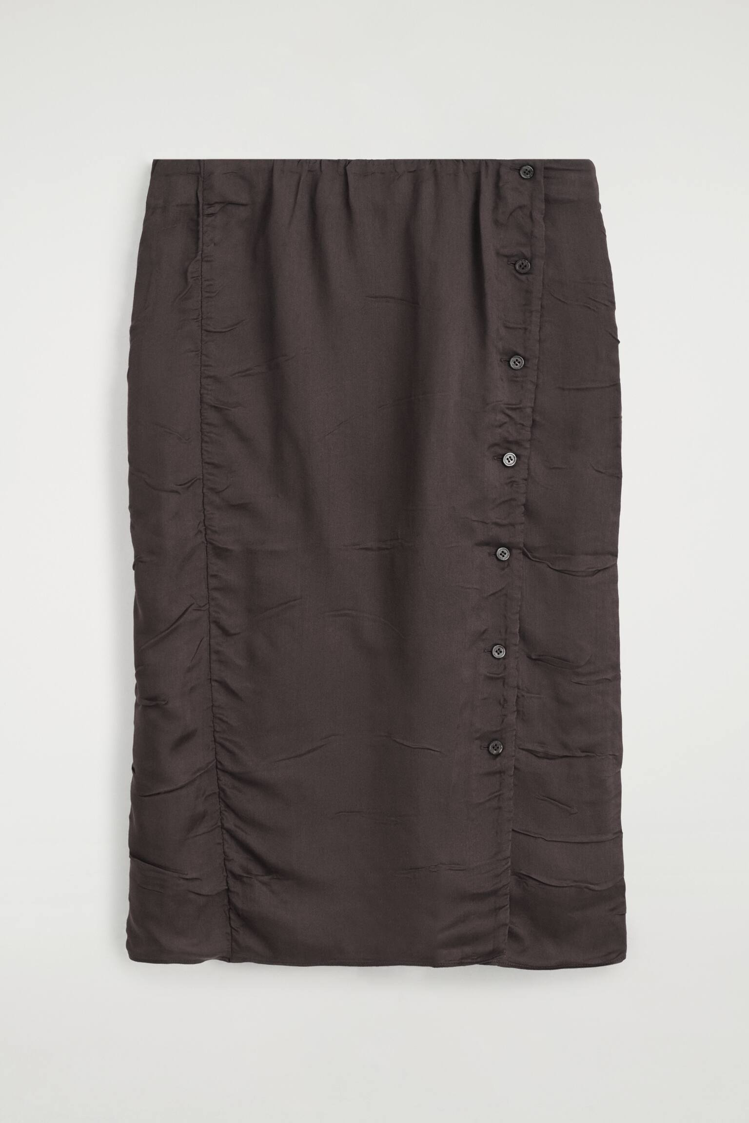 RYNKET CRINKLED MIDI-NEDERDEL - BRUN - 1