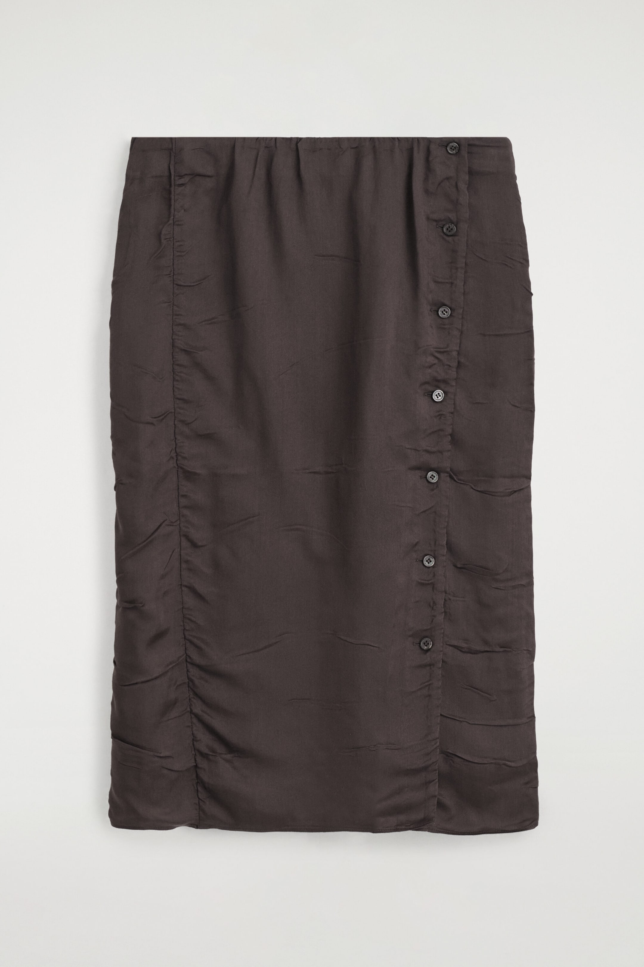GATHERED CRINKLED MIDI SKIRT