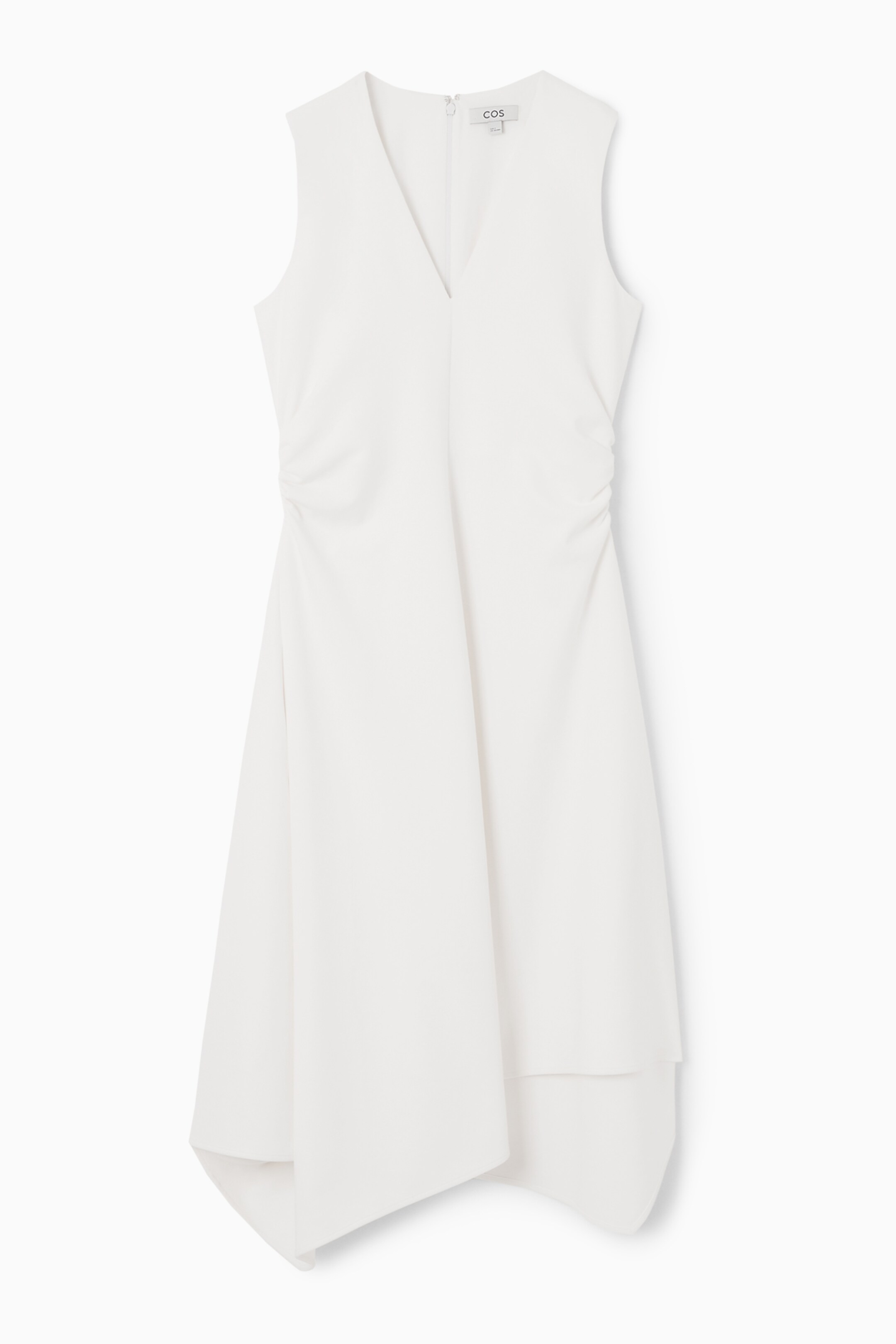 View larger image: GATHERED ASYMMETRIC MIDI DRESS - WHITE - Ladies | H&M GB 1