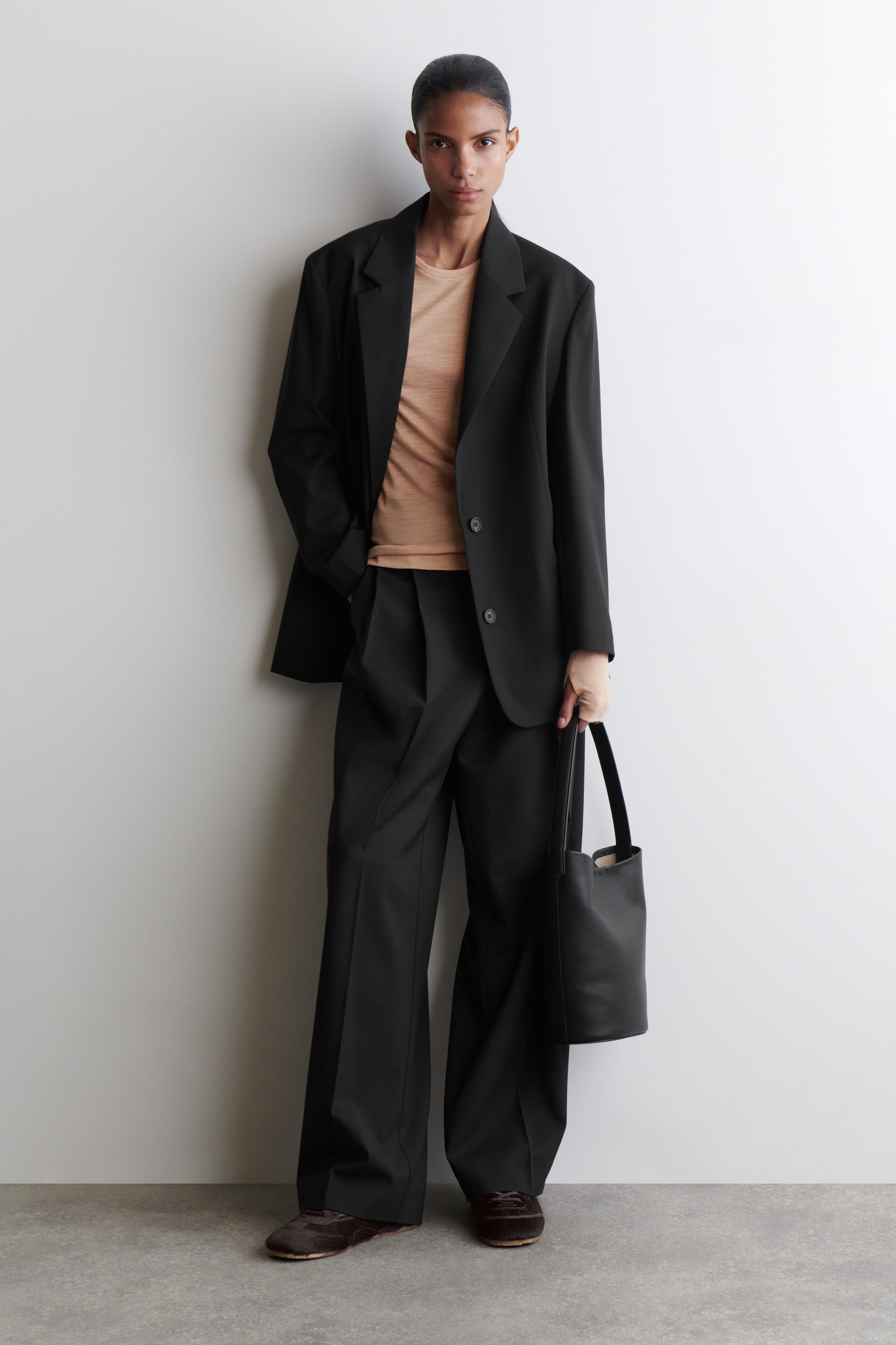SLIM MERINO WOOL TOP - CAMEL MÉLANGE | COS NO