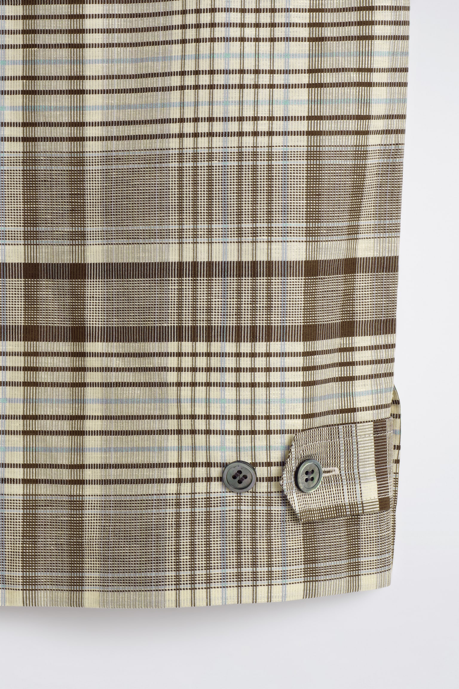 CAMISA DE MANGA CORTA DE CUADROS EN MEZCLA DE LINO - BEIGE/CUADROS - 6