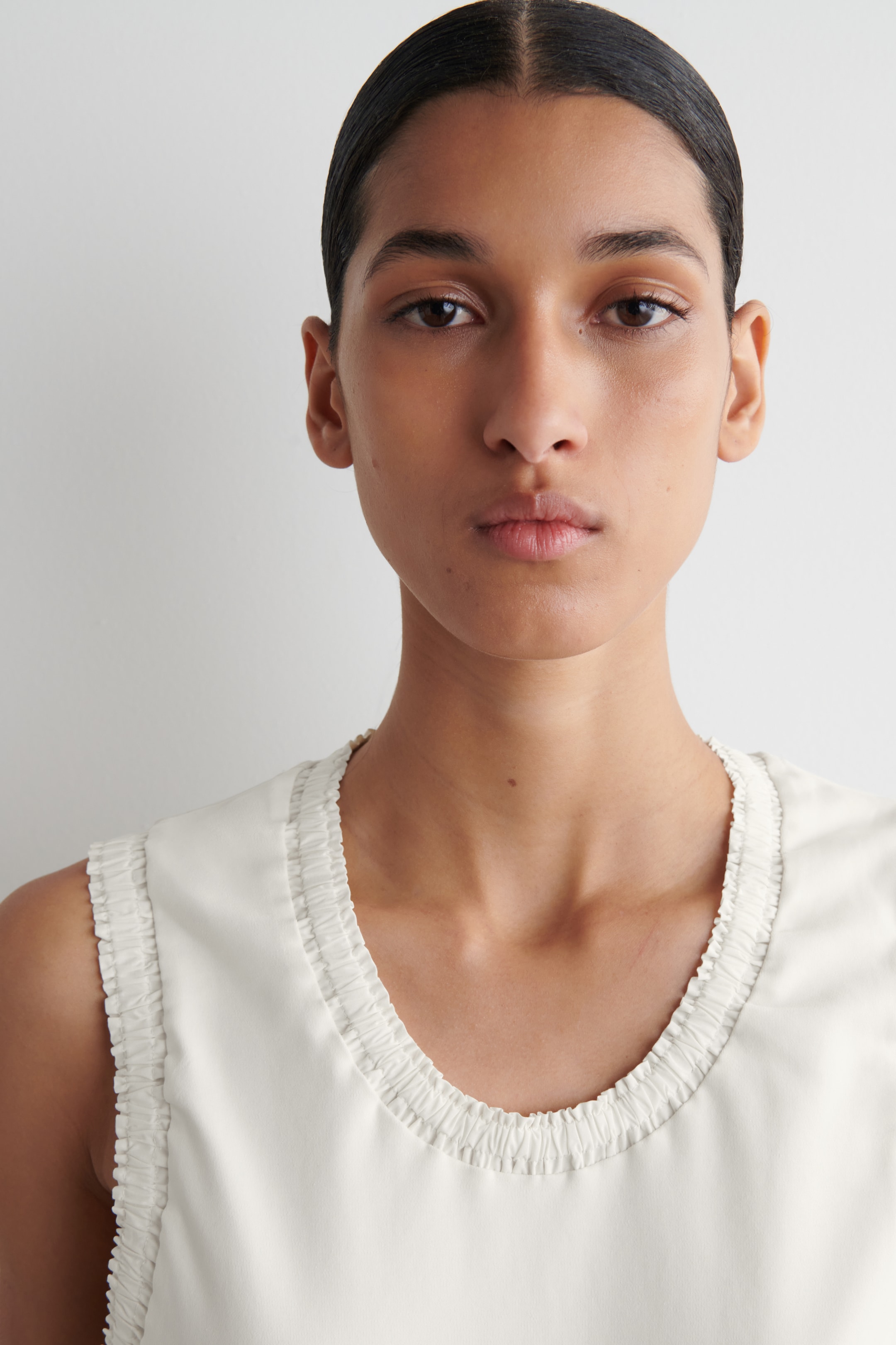 Se større billede: RYNKET TANKTOP I BOMULD - ECRU - DAME | H&M DK 5
