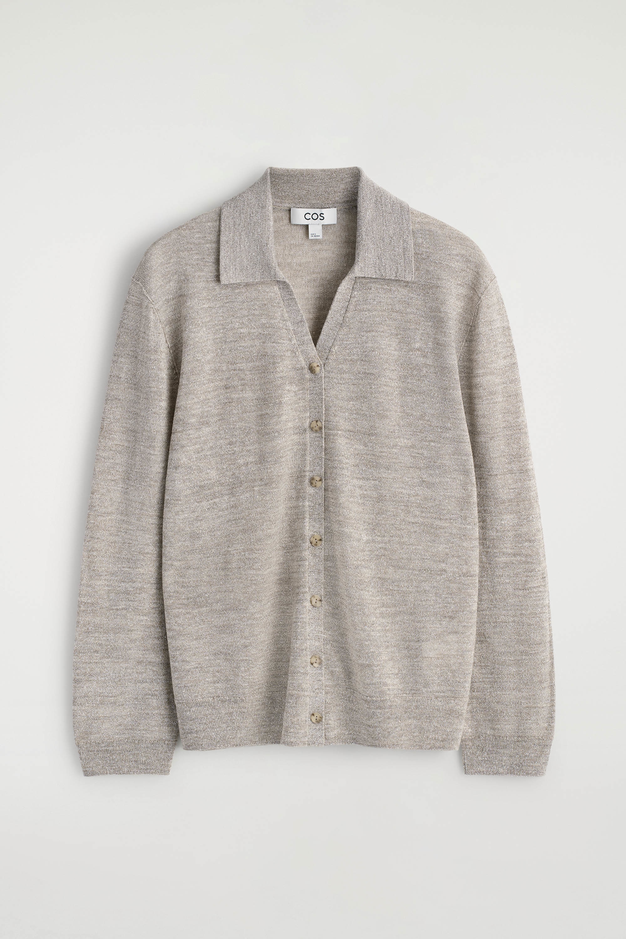 CHEMISE EN MAILLE DE LIN ET MÉRINOS - GRÈGE CHINÉ/NOIR