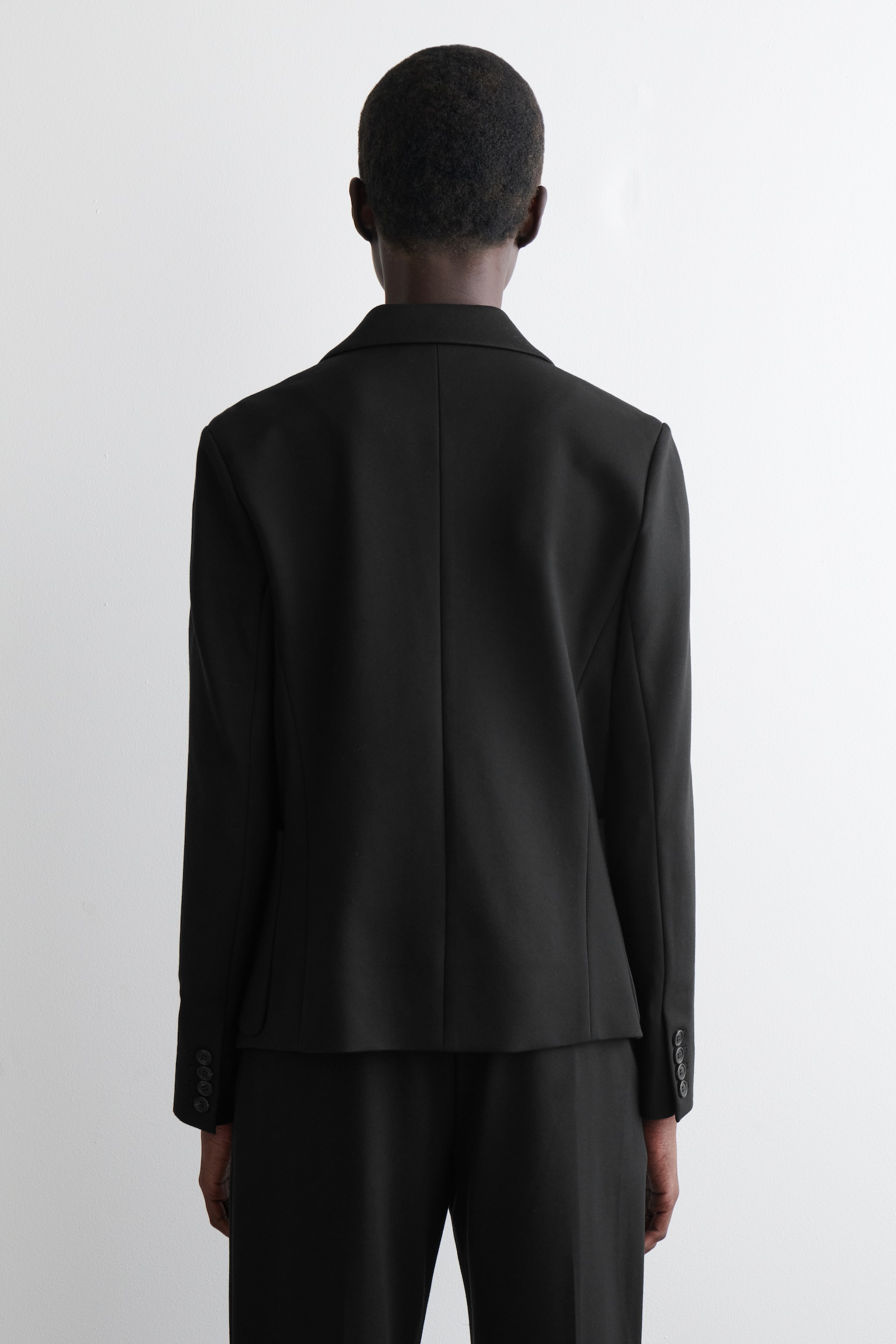 SLIM SINGLE-BREASTED BLAZER - BLACK - 5
