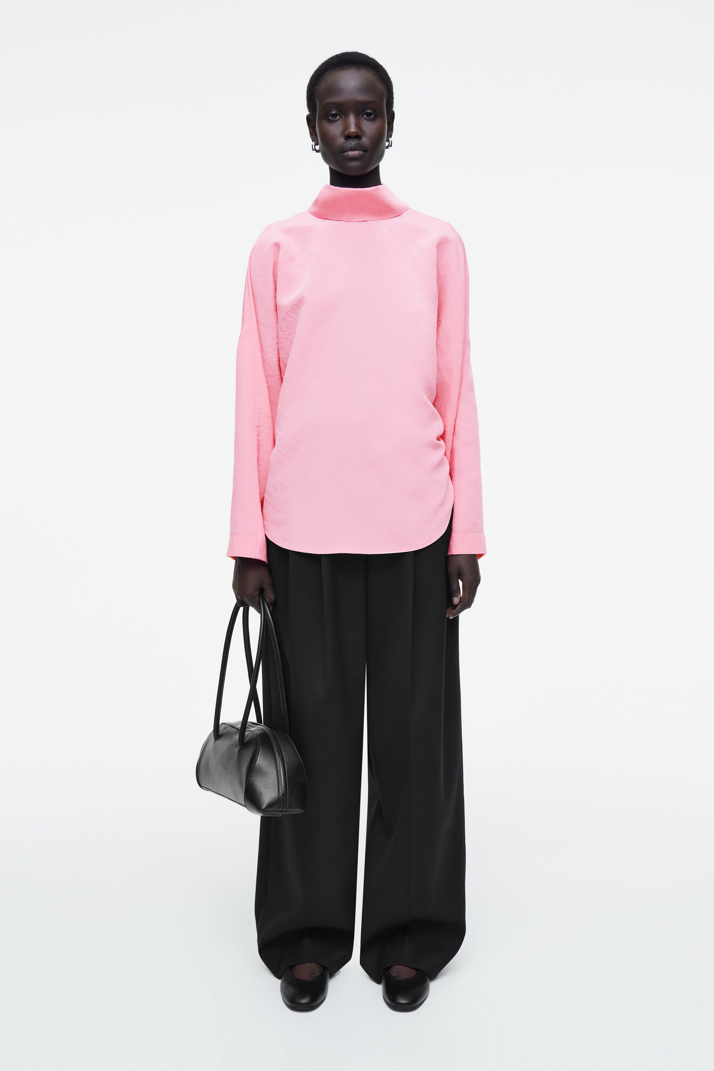 NECK-TIE CIRCLE-CUT BLOUSE - PINK | COS