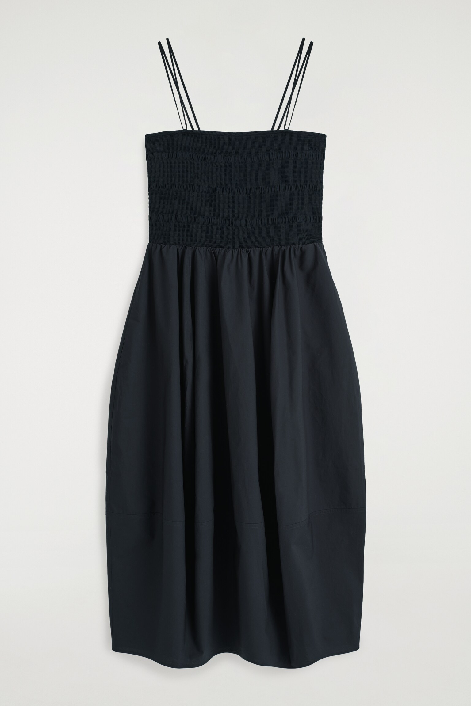 VESTIDO MIDI FRUNCIDO - AZUL MARINO/ROSA/VERDE CLARO - 2