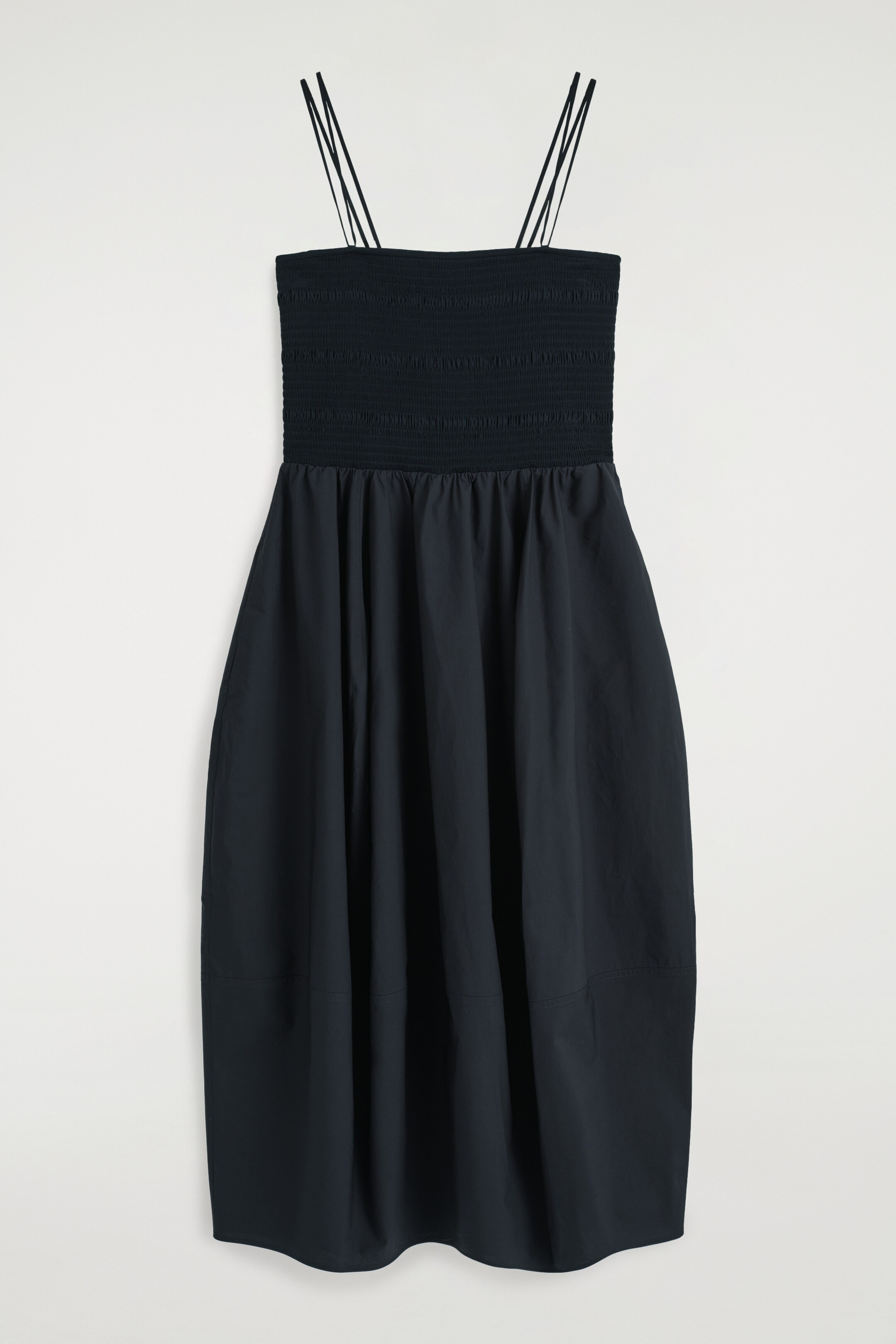Zobraziť väčší obrázok: Midi šaty so smockovaním - Tmavomodrá - ŽENY | H&M SK 5