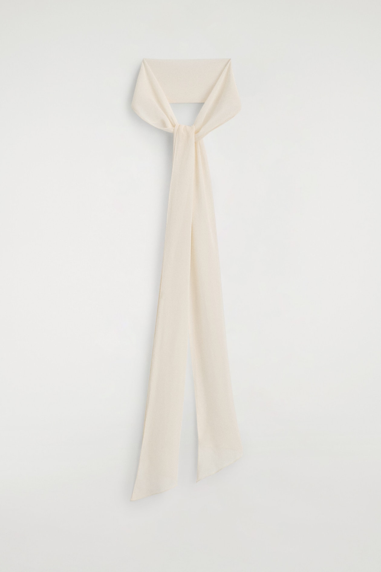SLIM SHEER SILK SCARF — IVORY