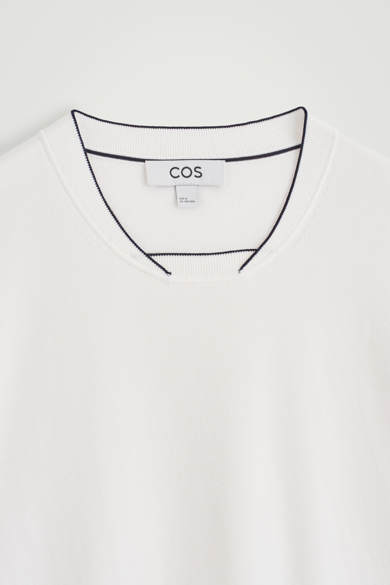 T-SHIRT À BORDURE CONTRASTANTE EN MAILLE - BLANC - 4