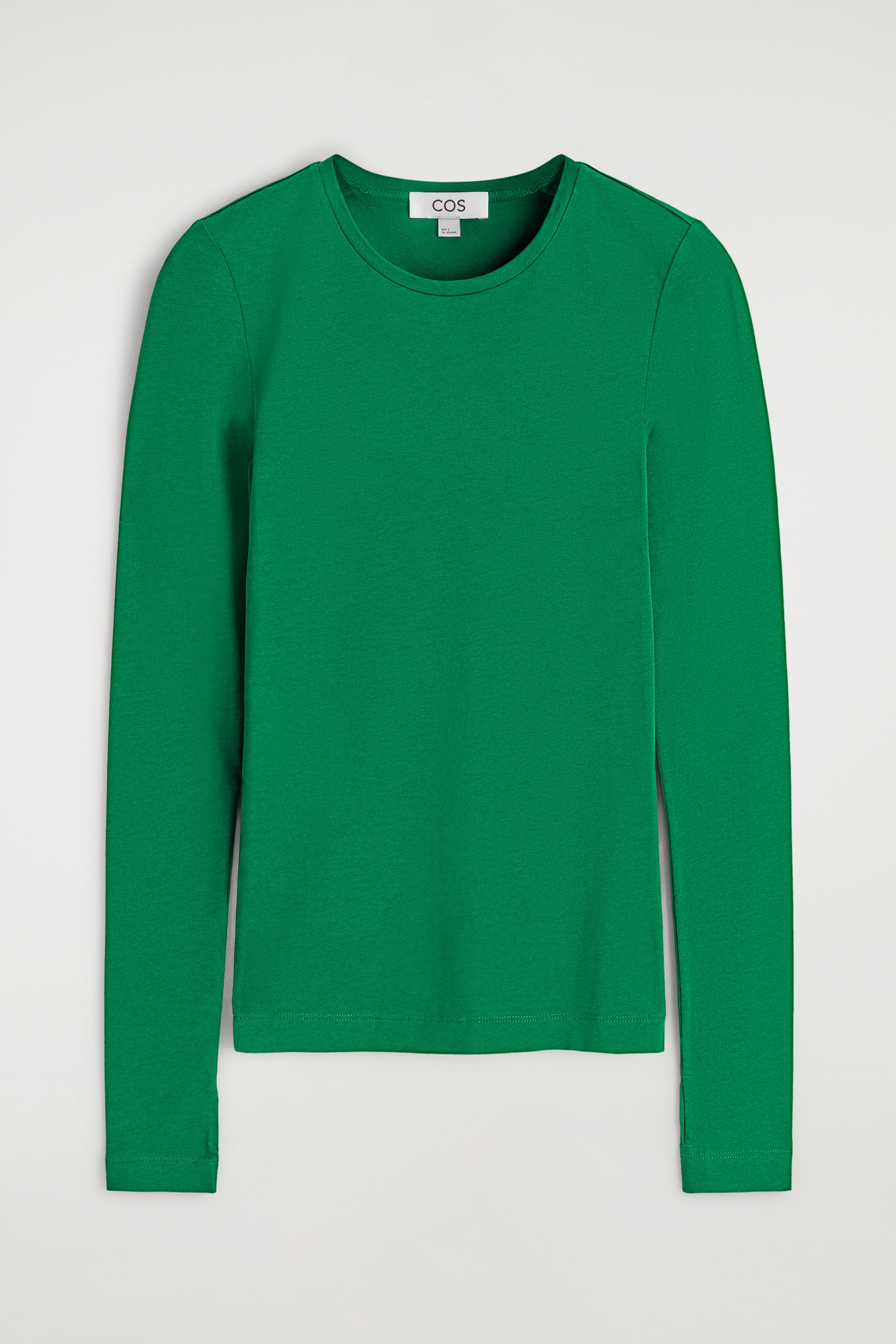 HAUT À MANCHES LONGUES EN COTON - VERT/BLEU MARINE/NOIR/BLANC/BEIGE CHINÉ