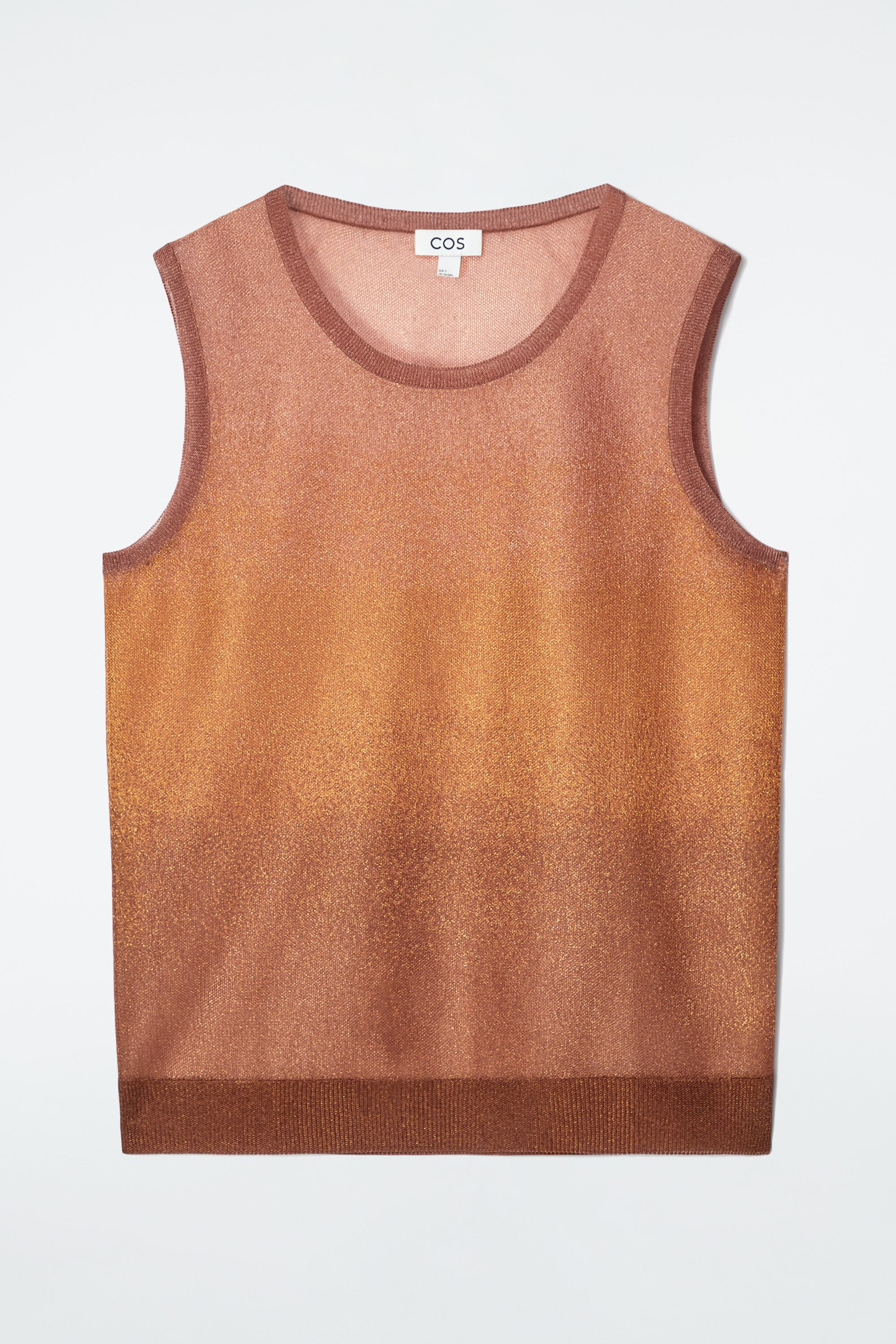 SHEER FINE-KNIT TANK TOP - BROWN | COS