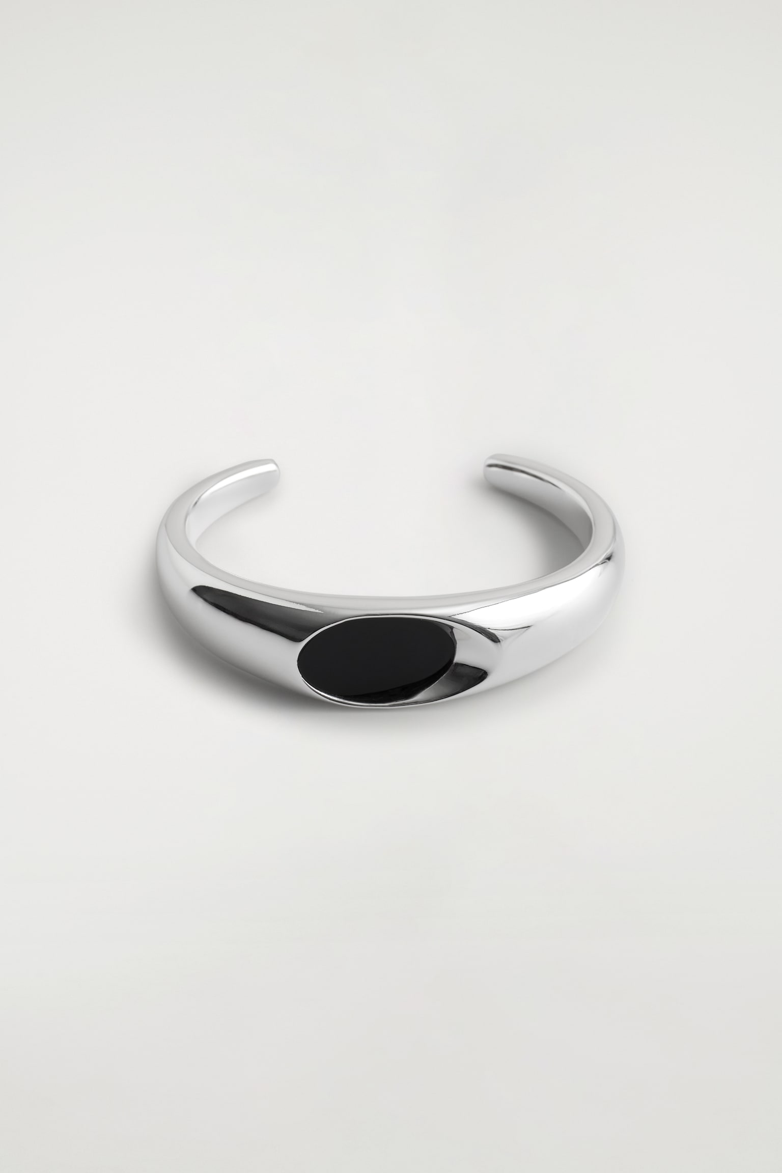 Armband met agaat - zilver / zwart