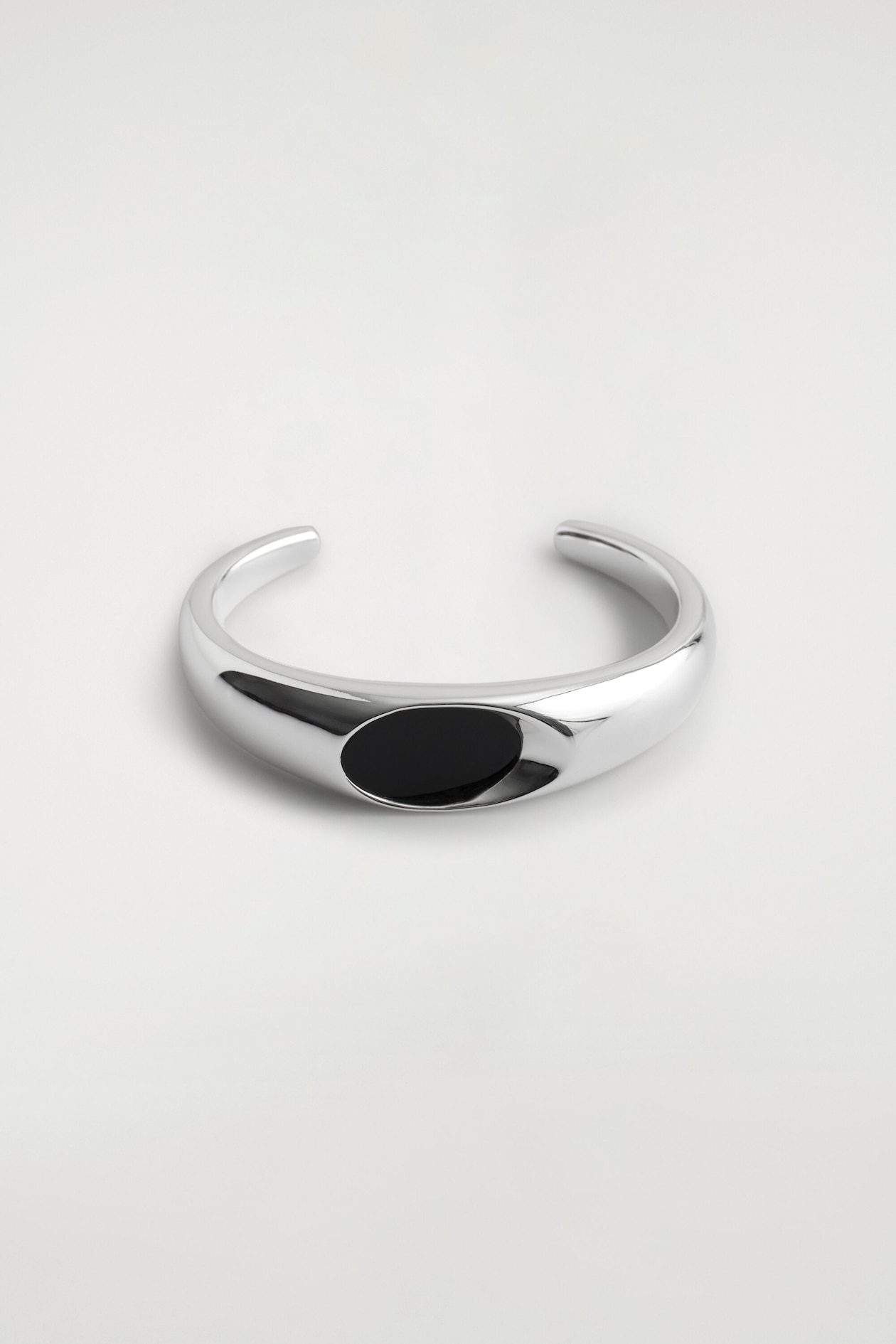 AGATE CUFF — SILVER / BLACK