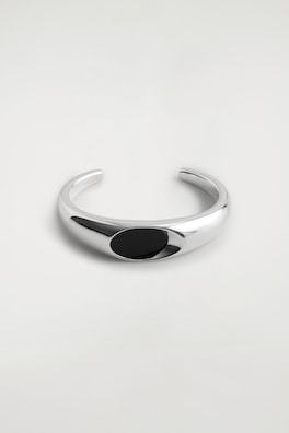 AGATE CUFF — SILVER / BLACK 3