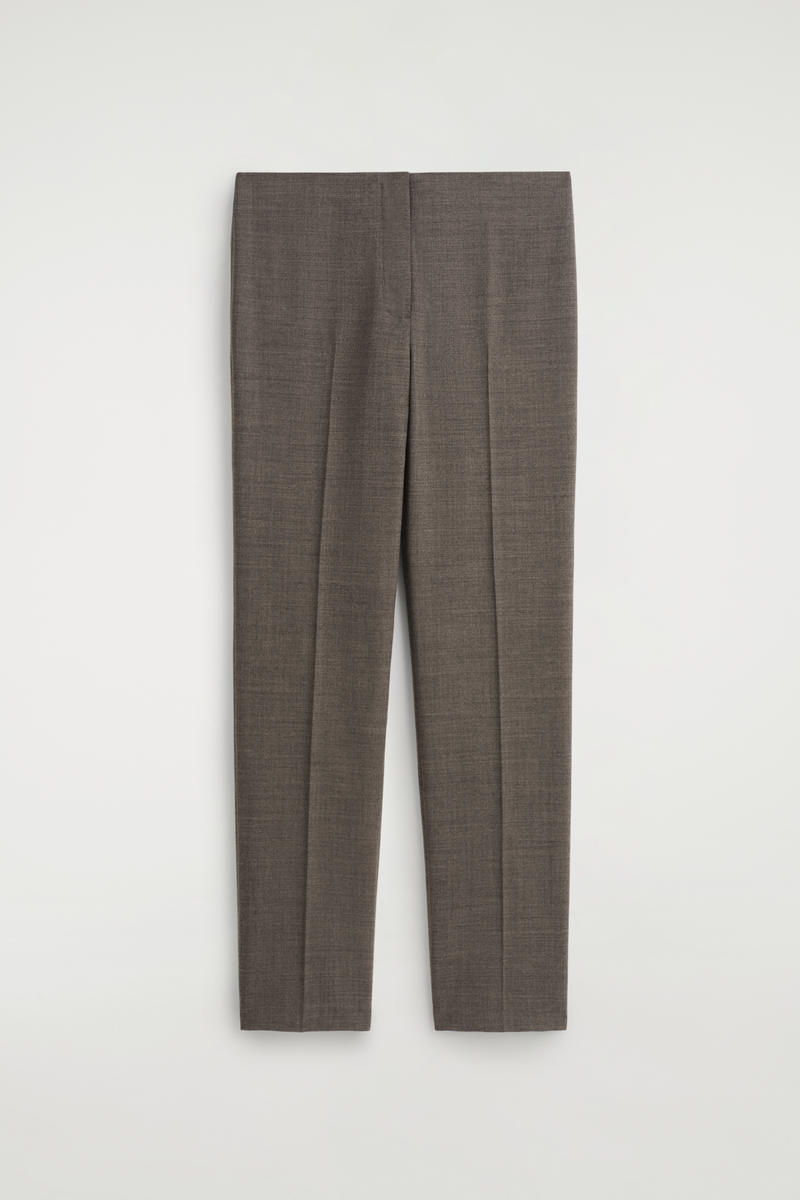 Cos Slim Wool-blend Trousers In Grey In Gray