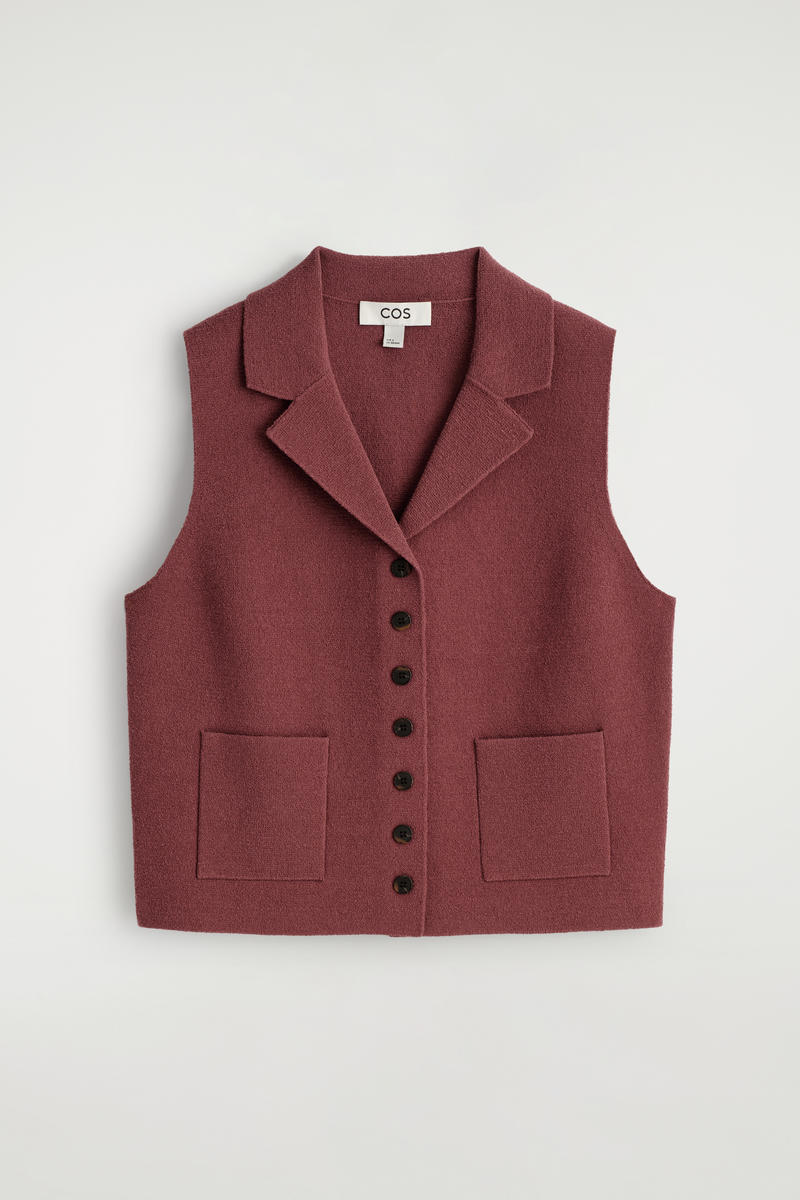 Bouclé-Knit Waistcoat