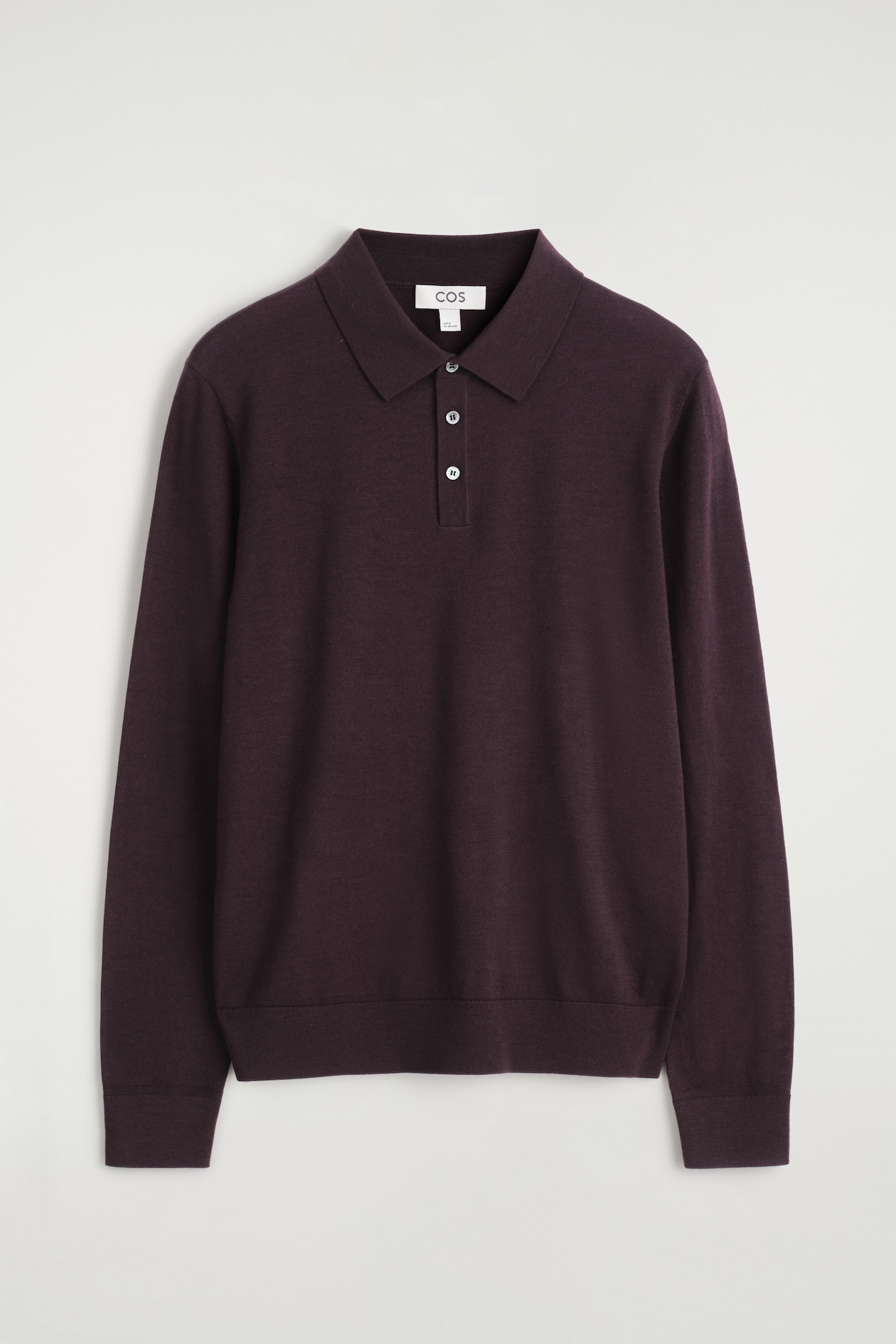 SLIM MERINO WOOL POLO SHIRT — BURGUNDY