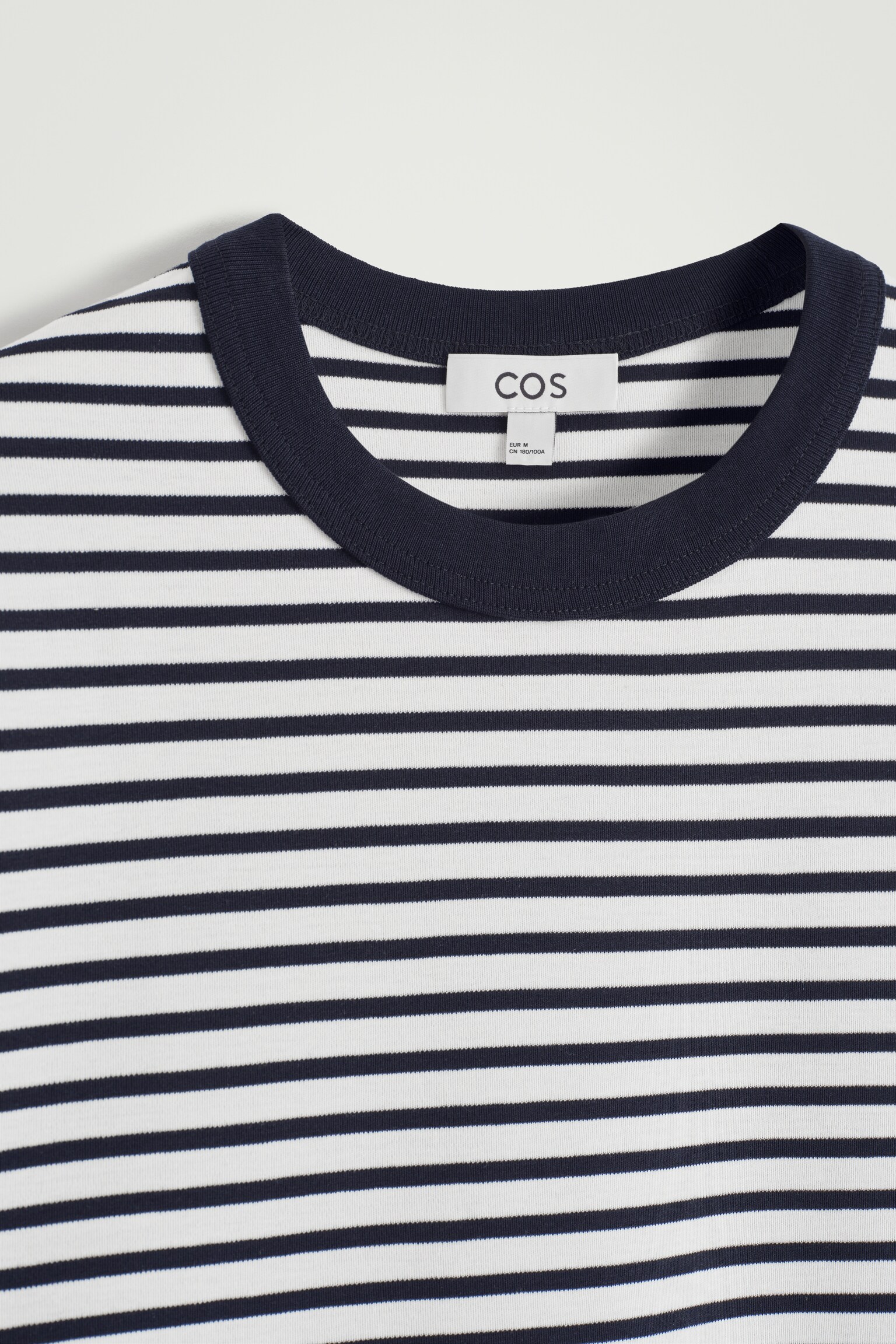 T-SHIRT À COL ROND EN COTON INTERLOCK - BLEU MARINE / RAYURES/BLANC/NOIR/BLEU CIEL/BLEU MARINE - 3