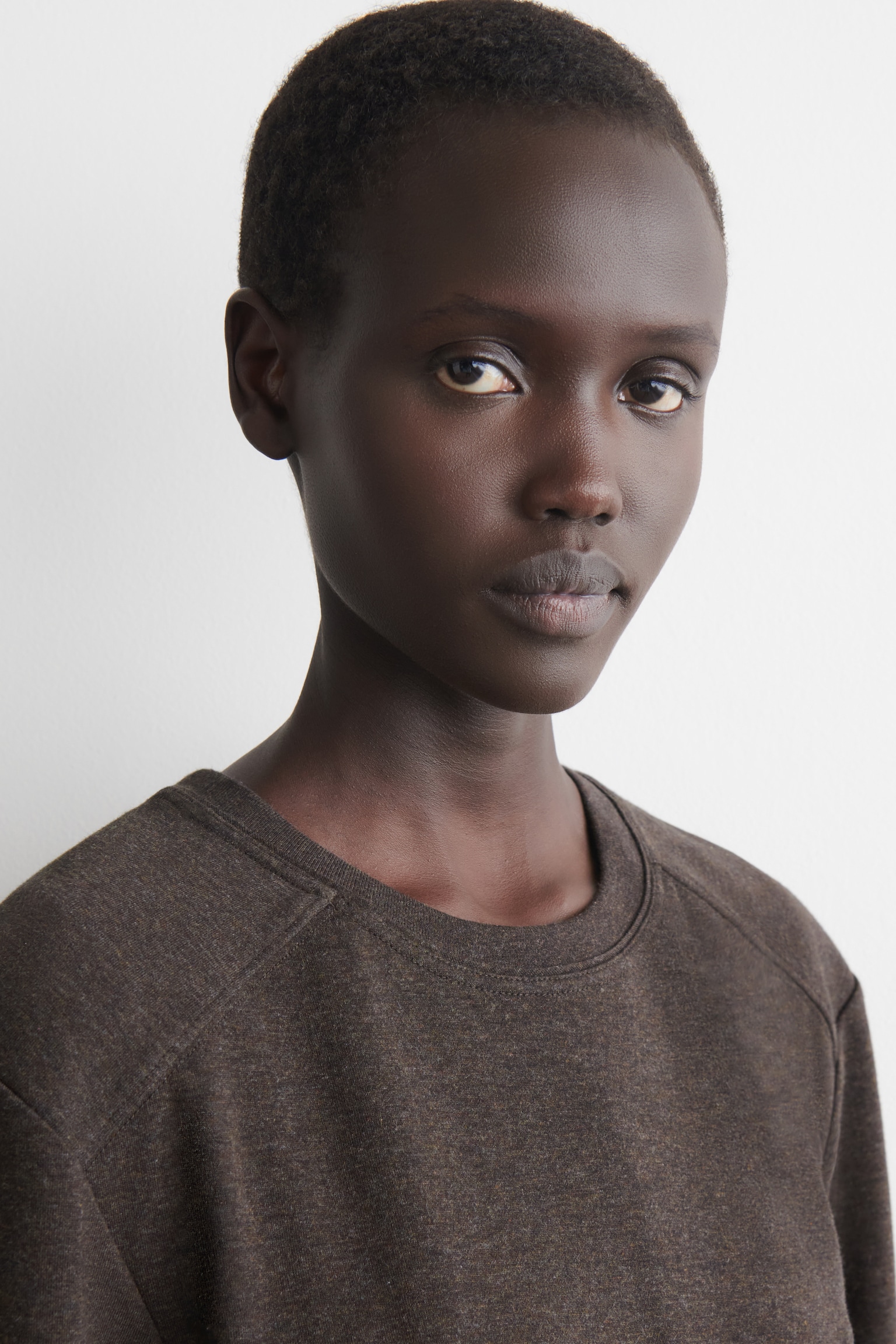 BLUZĂ CU MÂNECĂ LUNGĂ DIN BUMBAC - MARO ÎNCHIS/GRI MÉLANGE - 4