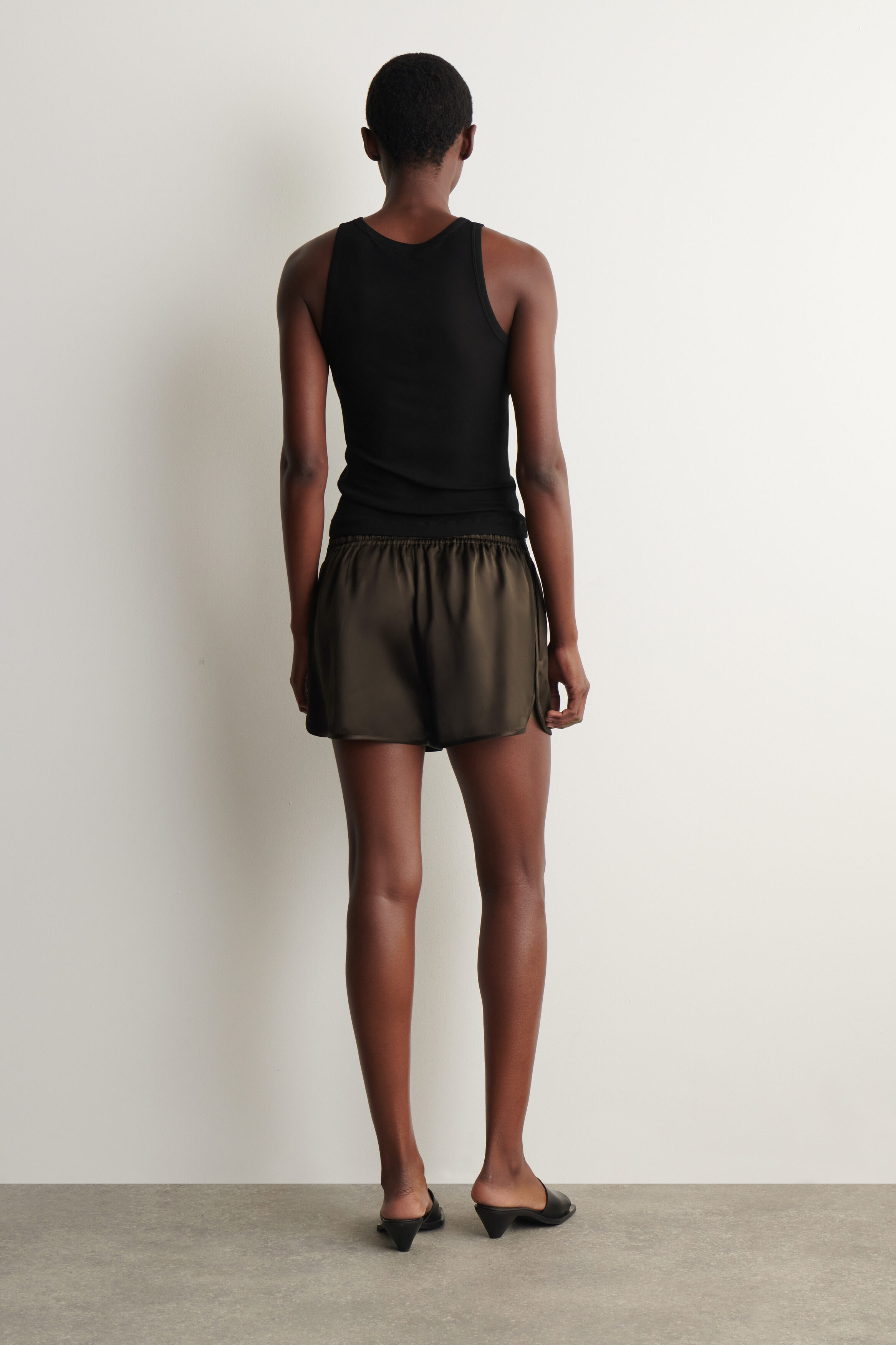 SATIN TRACK SHORTS - BROWN | COS US