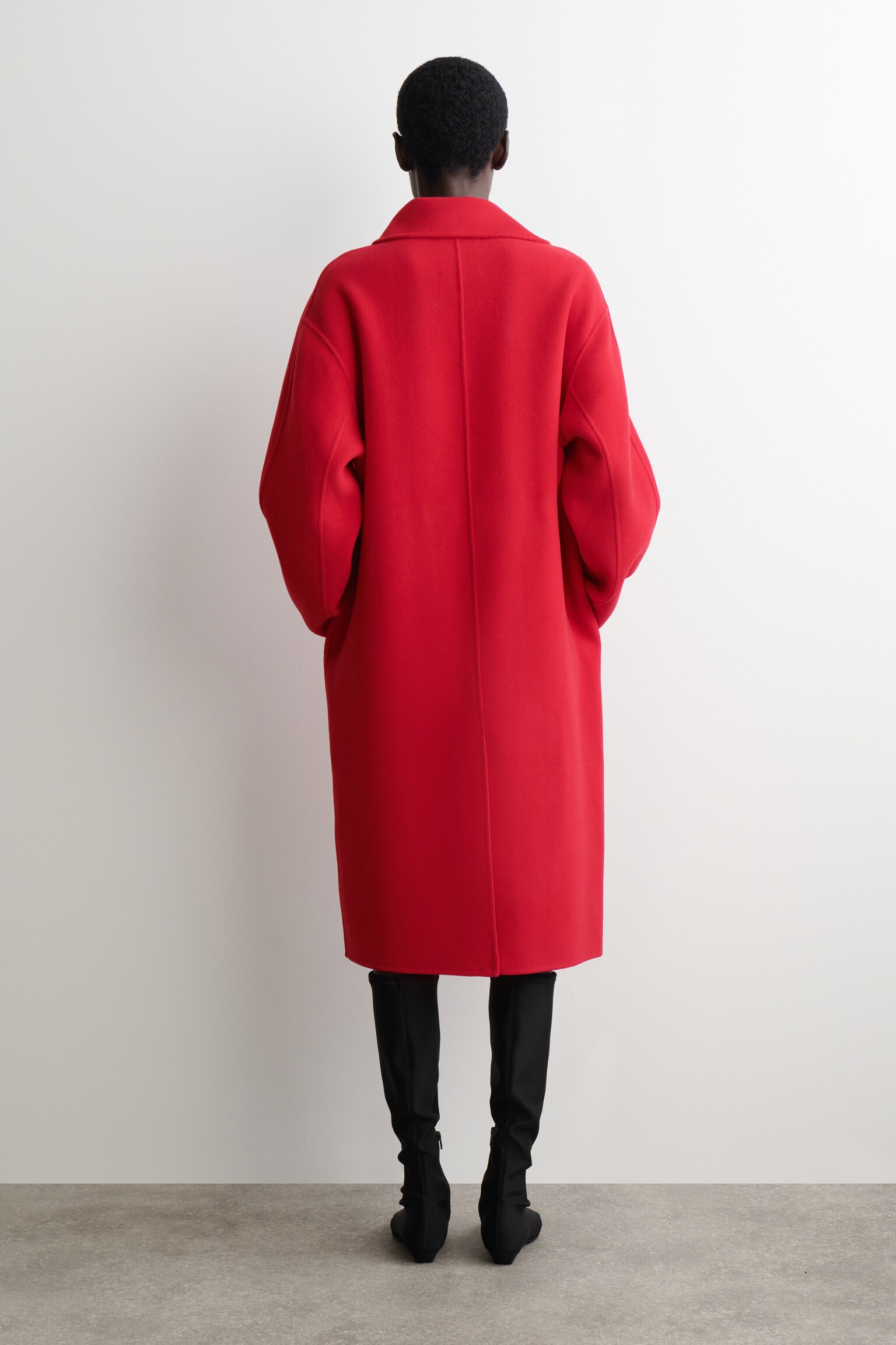 MANTEAU CROISÉ OVERSIZE EN LAINE - ROUGE - 7