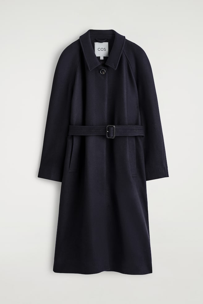LANGER TRENCHCOAT AUS WOLL-MIX - NAVYBLAU - 1
