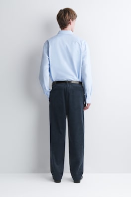 CORDUROY RELAXED-FIT TAPERED PANTS — NAVY 3
