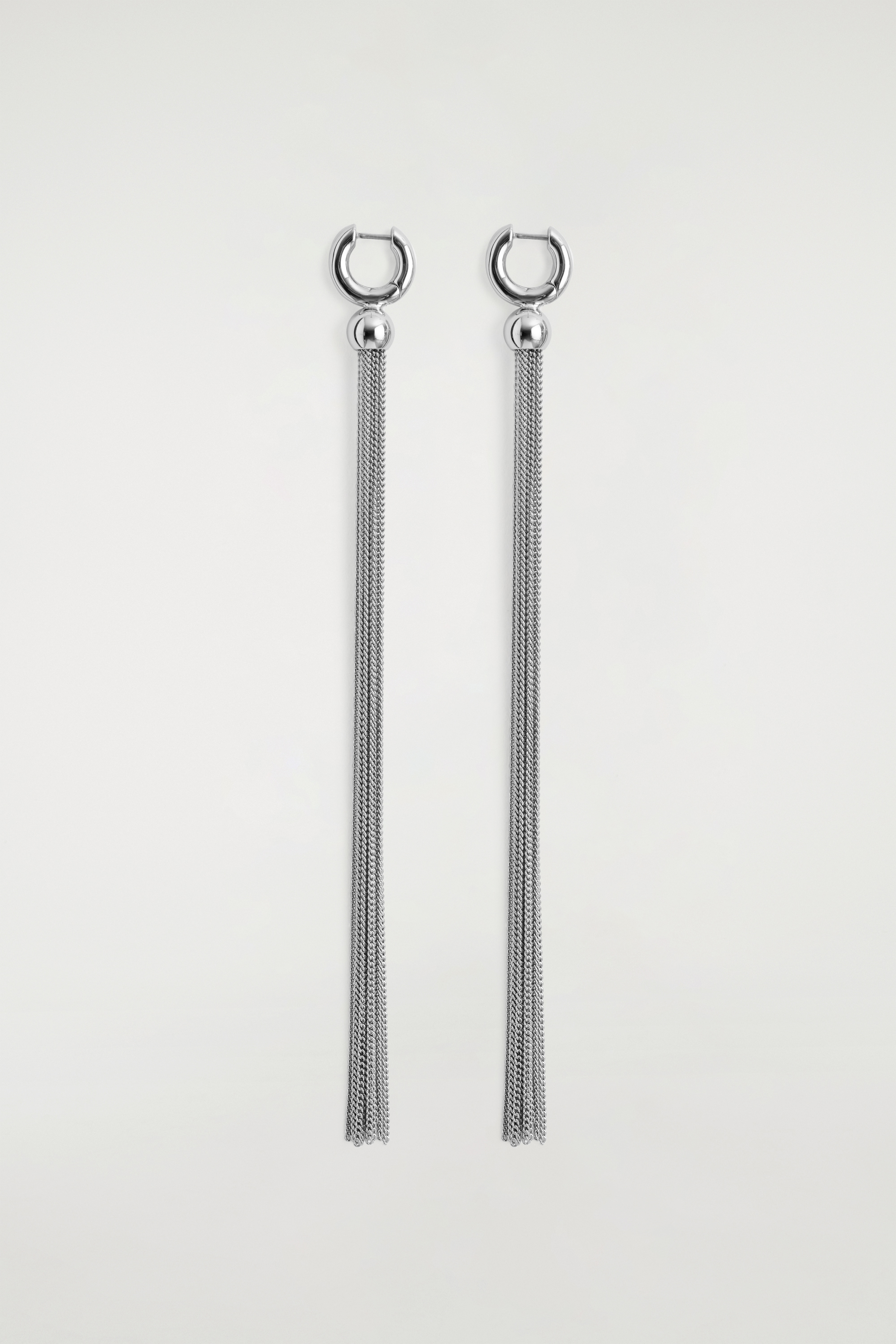 ELONGATED TASSELLED EARRINGS - SILVER/GOLD