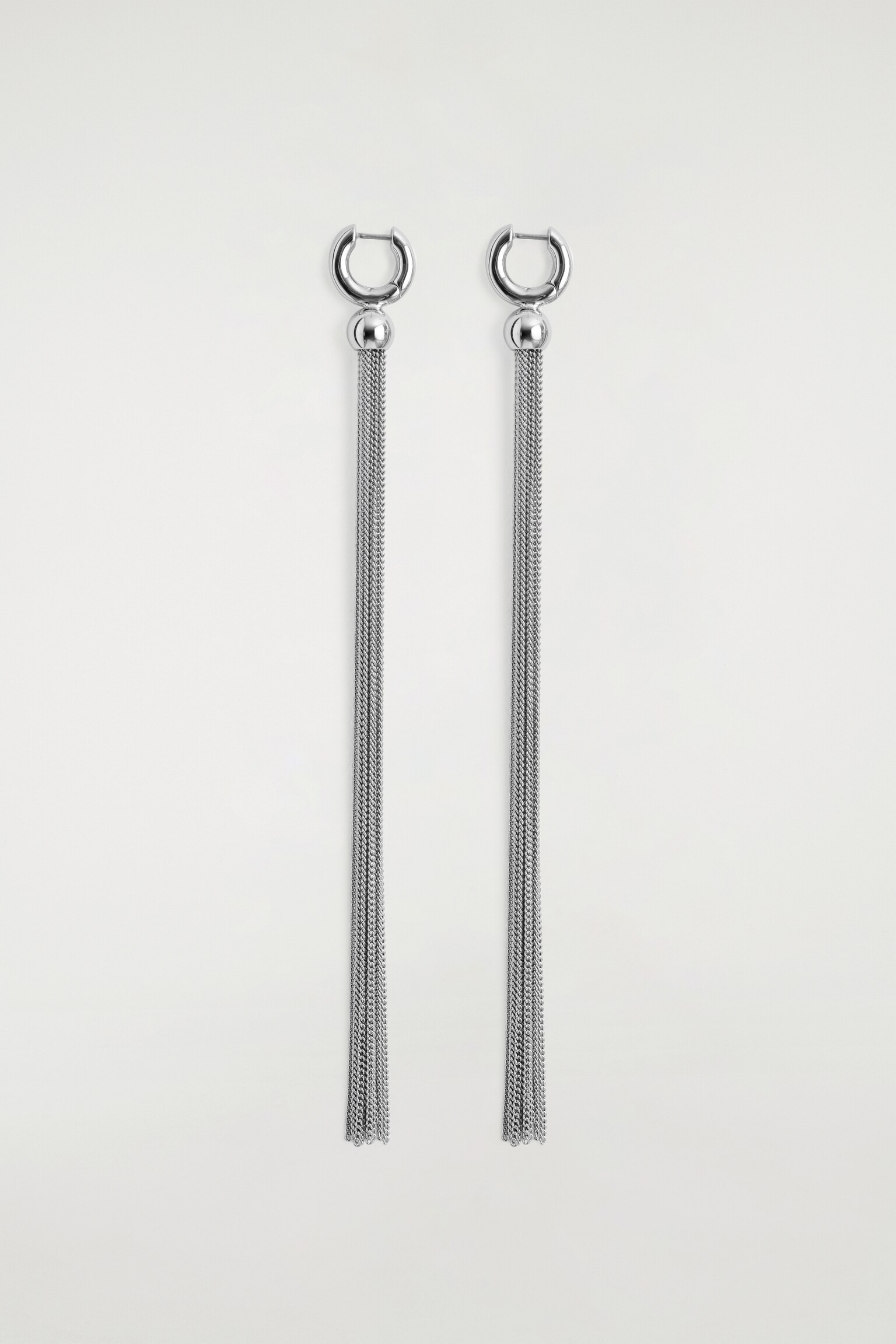 PENDIENTES EXTRALARGOS CON FLECOS DE CADENA - PLATEADO/DORADO - 2