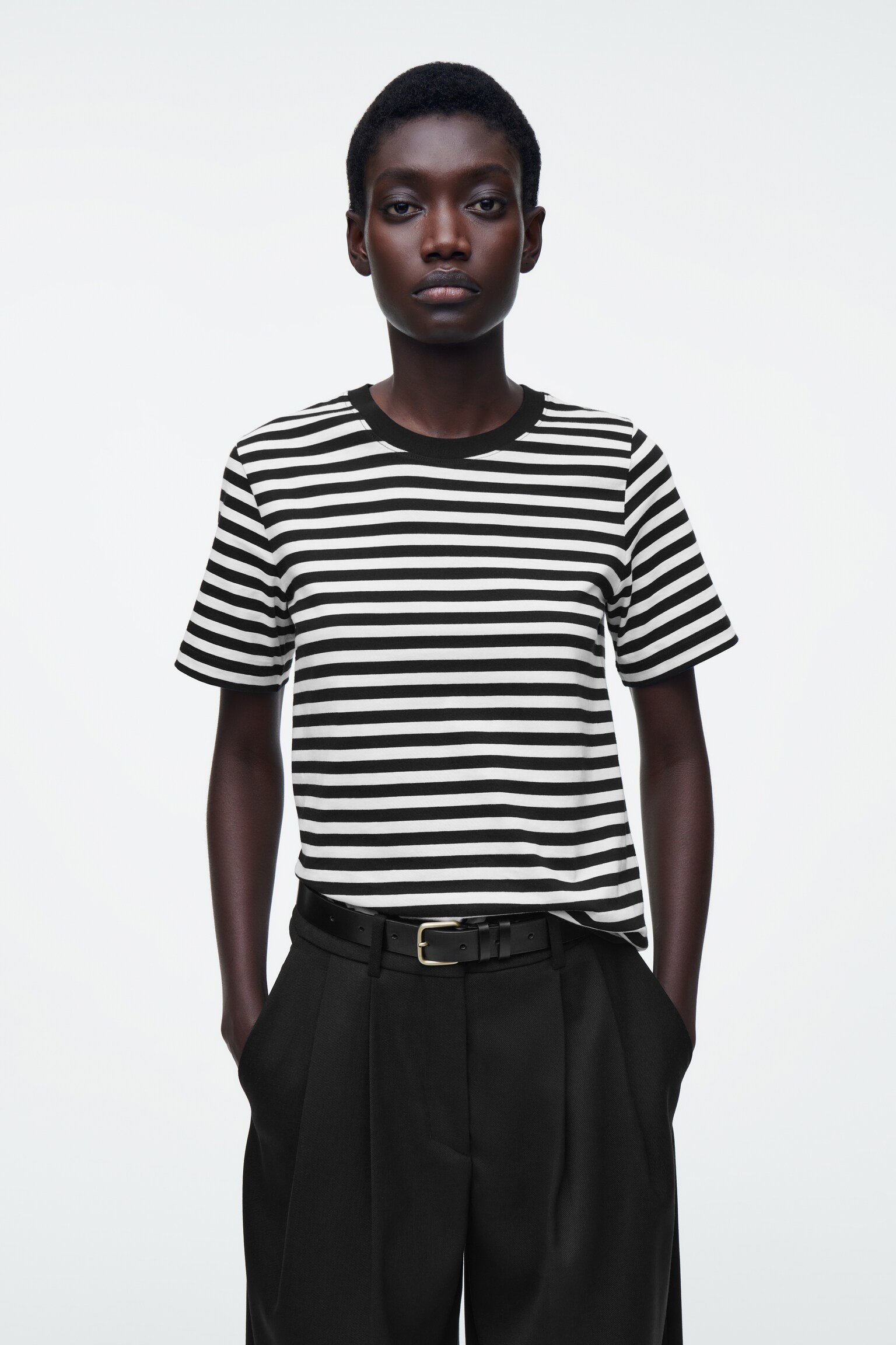 Tricou 24/7 regular - Negru / Alb / Dungat/Alb/Negru