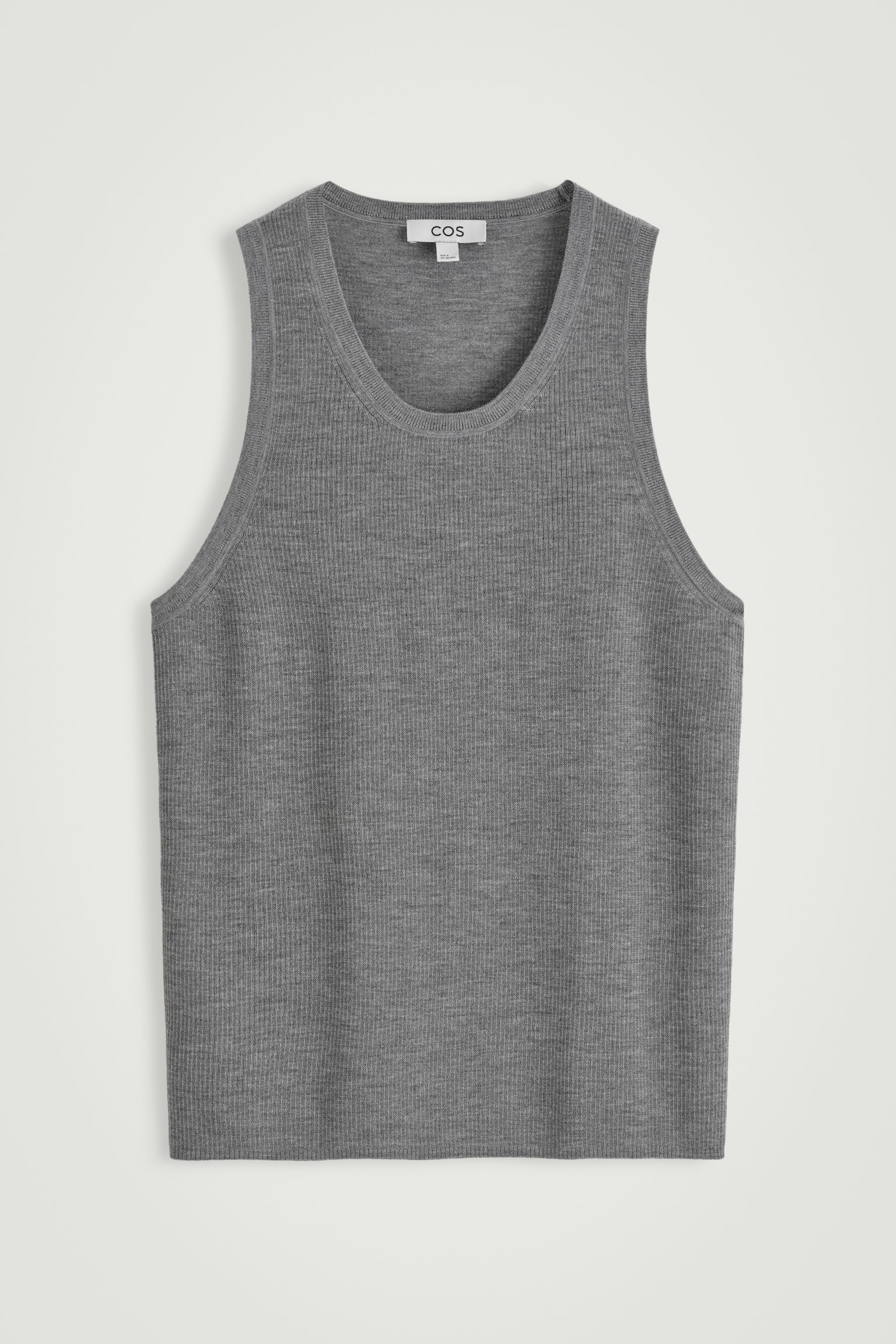 CAMISETA DE TIRANTES DE LANA MERINO - GRIS JASPEADO/AZUL MARINO - 2