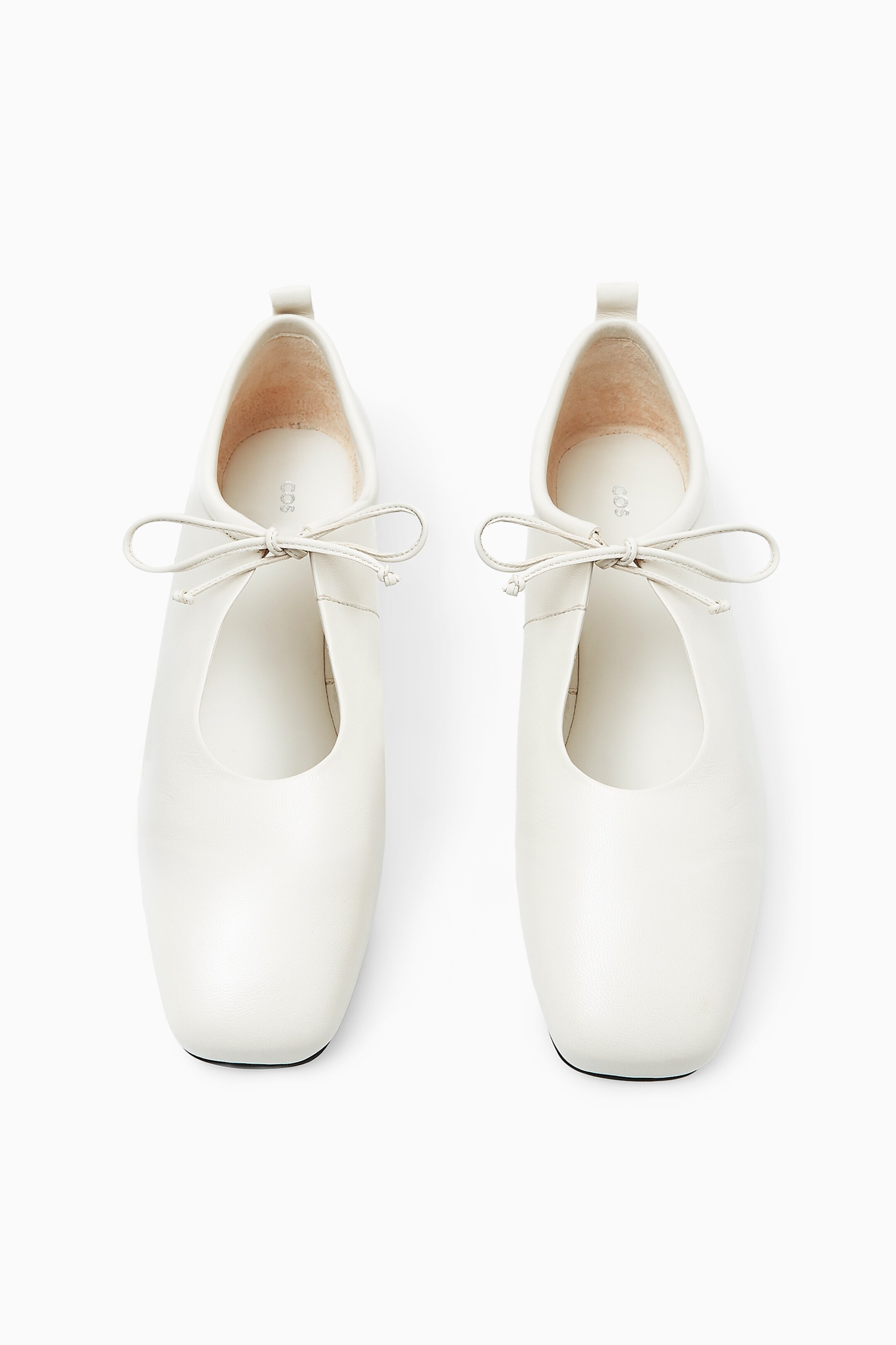 View larger image: LACE-UP BALLET FLATS - WHITE - Ladies | H&M GB 4
