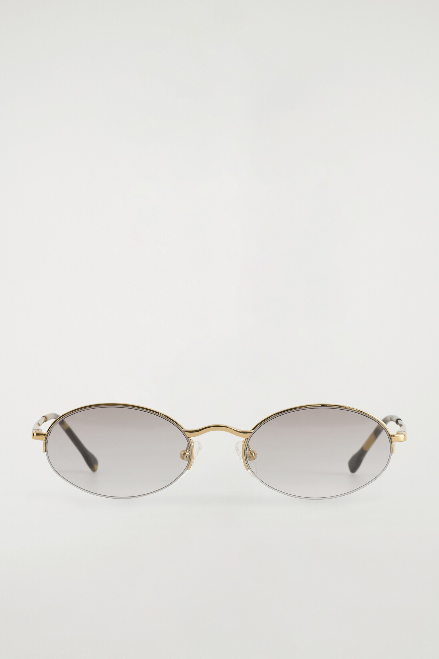 LUNETTES DE SOLEIL OVALES À MONTURE MÉTALLIQUE - OR / MOTIF ÉCAILLE - 2