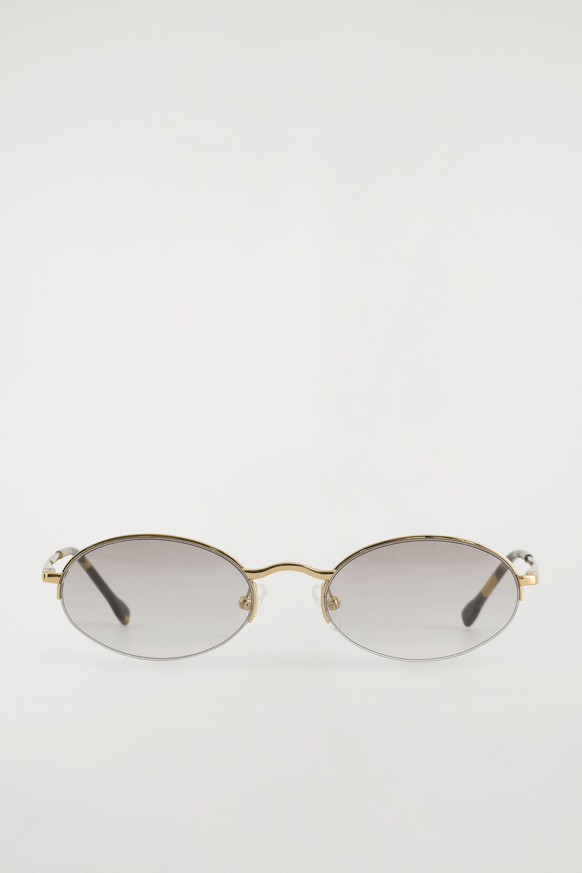 New Tortoiseshell Oval Gold Cross Sunglasses - Brown CARTIER EYEWEAR Panthère de Cartier oval-frame tortoiseshell  main image 2