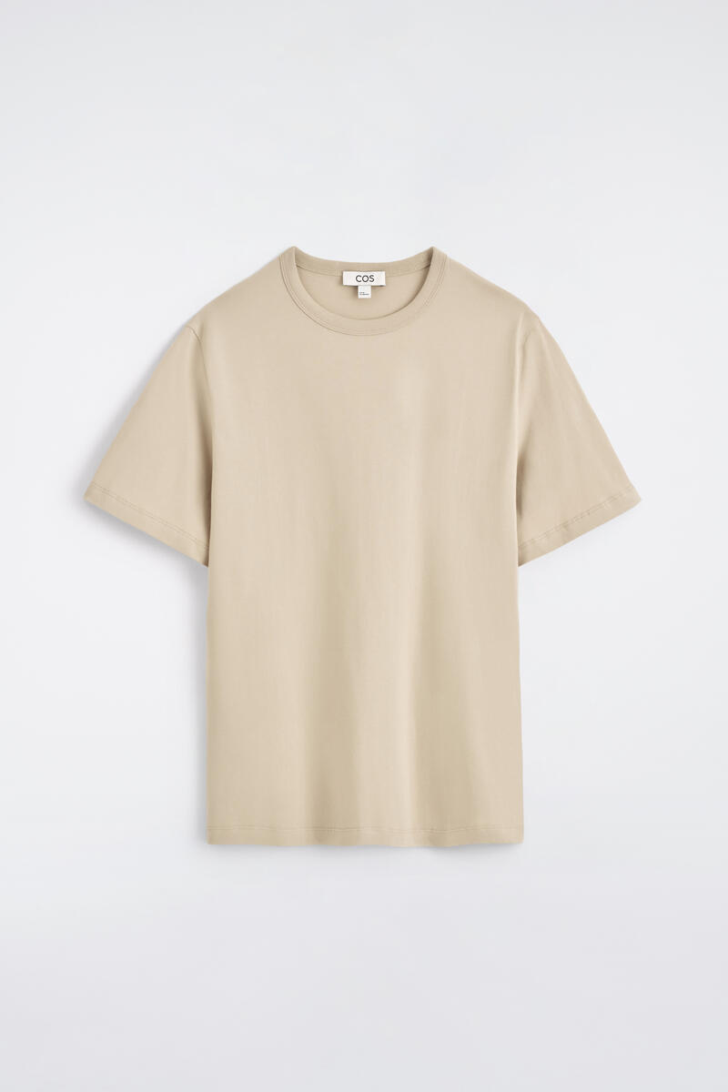 Brushed-Cotton T-Shirt in Beige