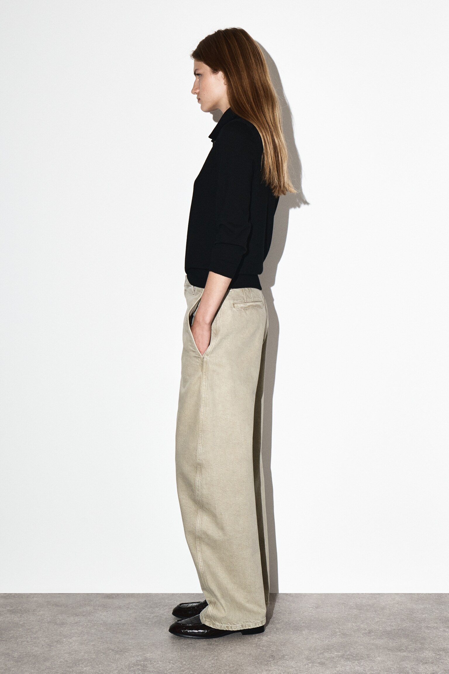 PANTALONI BARREL IN DENIM - GRIGIO-BEIGE - 3
