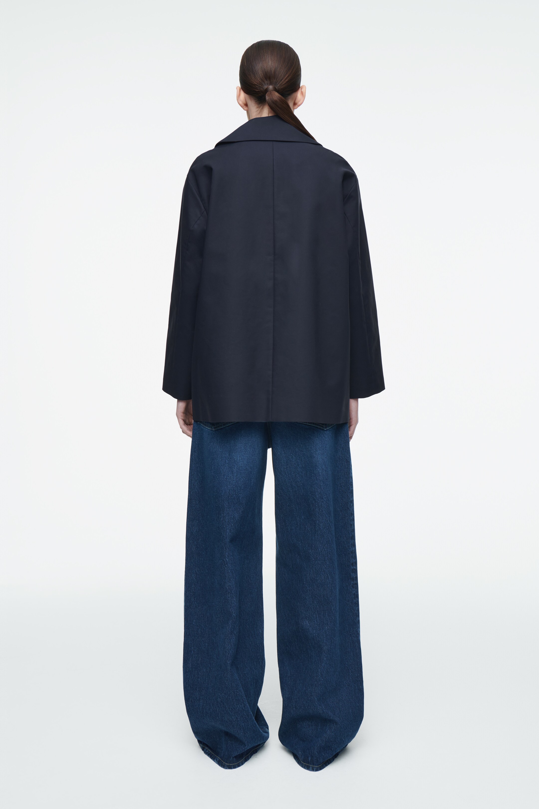 View larger image: COLLARED COTTON CAR JACKET - NAVY - Ladies | H&M GB 3