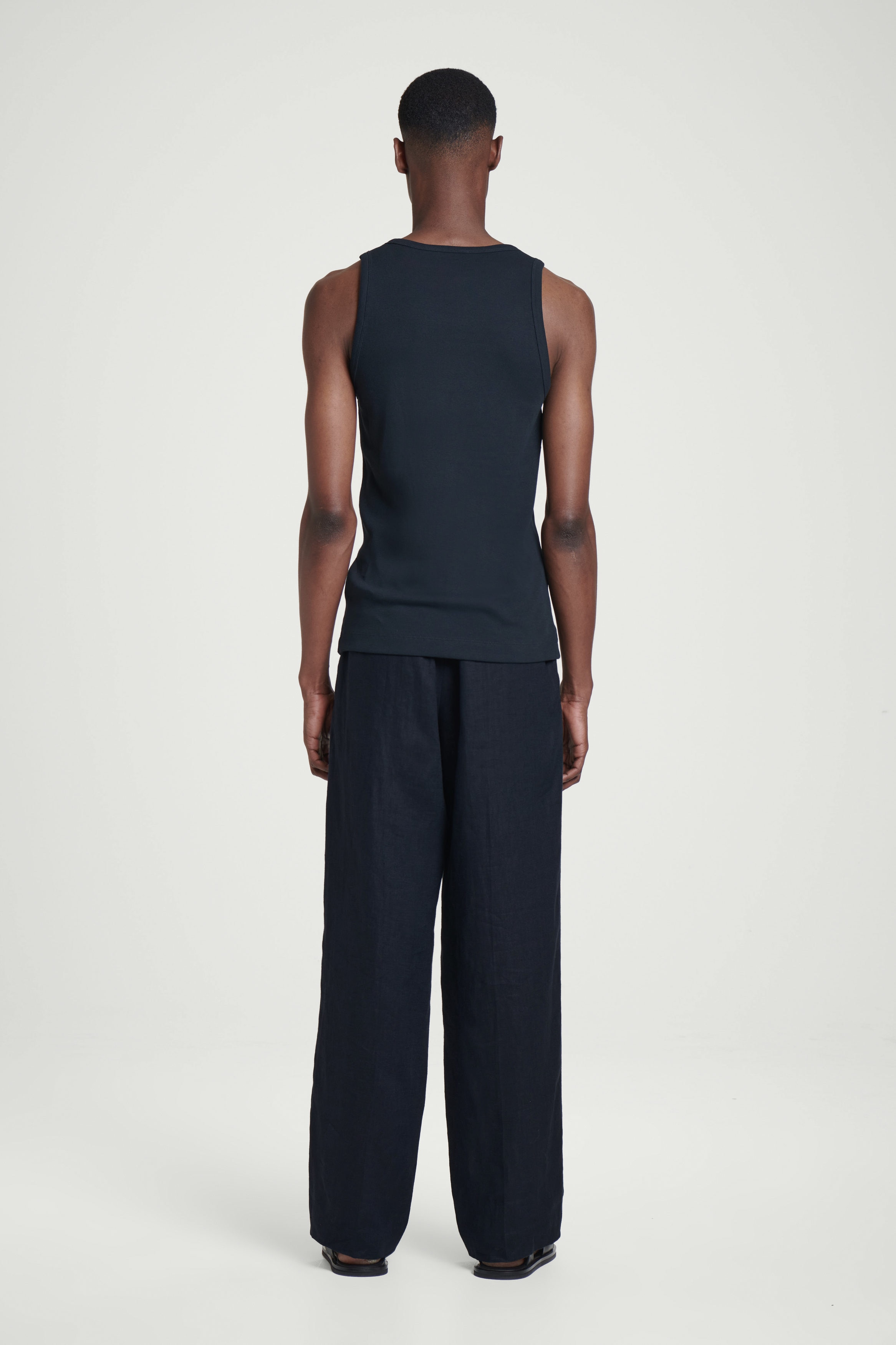 SLIM RIBBED COTTON TANK TOP - BLACK | COS