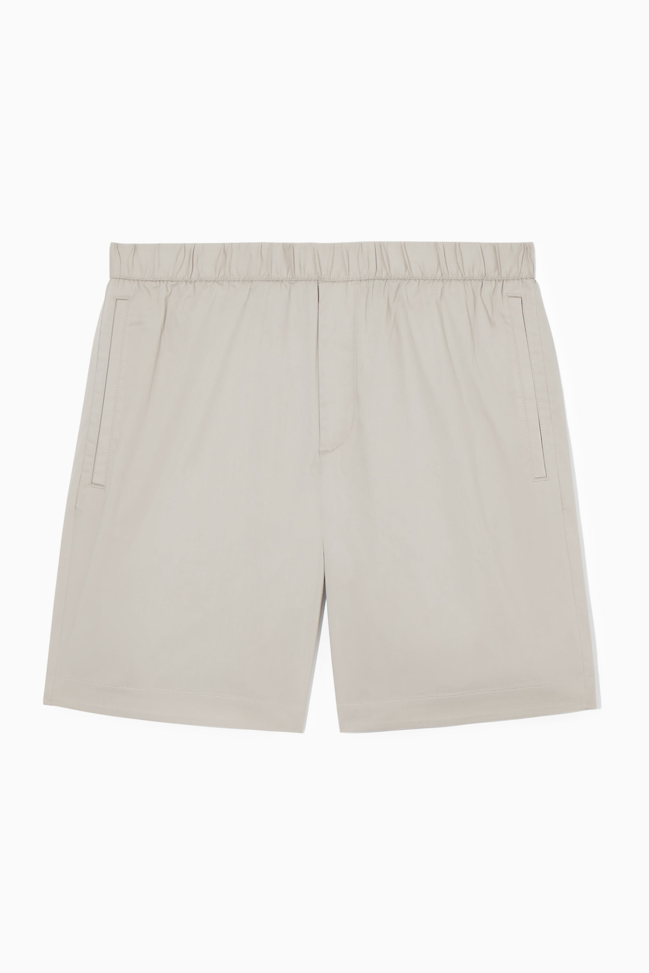 Agrandir l'image: SHORT TAILLE ÉLASTIQUÉE EN COTON MÉLANGÉ - BEIGE - HOMME | H&M CH 1