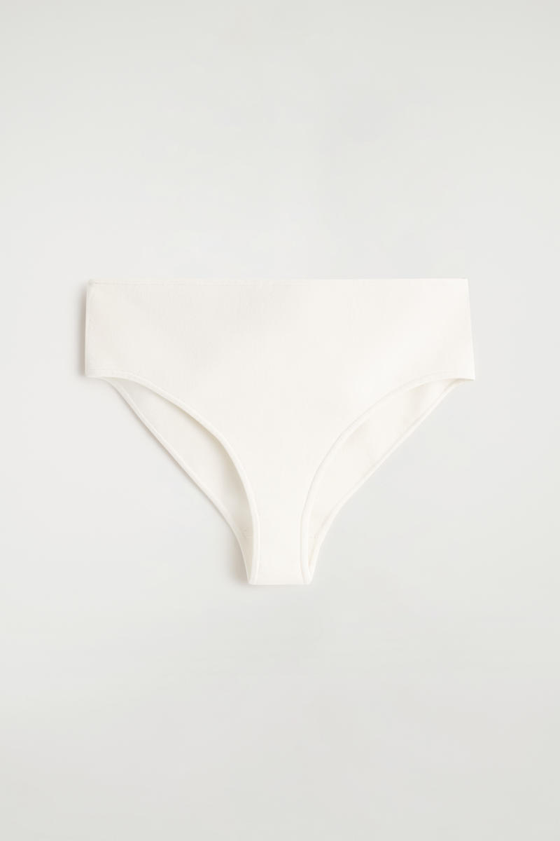 Cos Ribbed Silk Micro Shorts In White