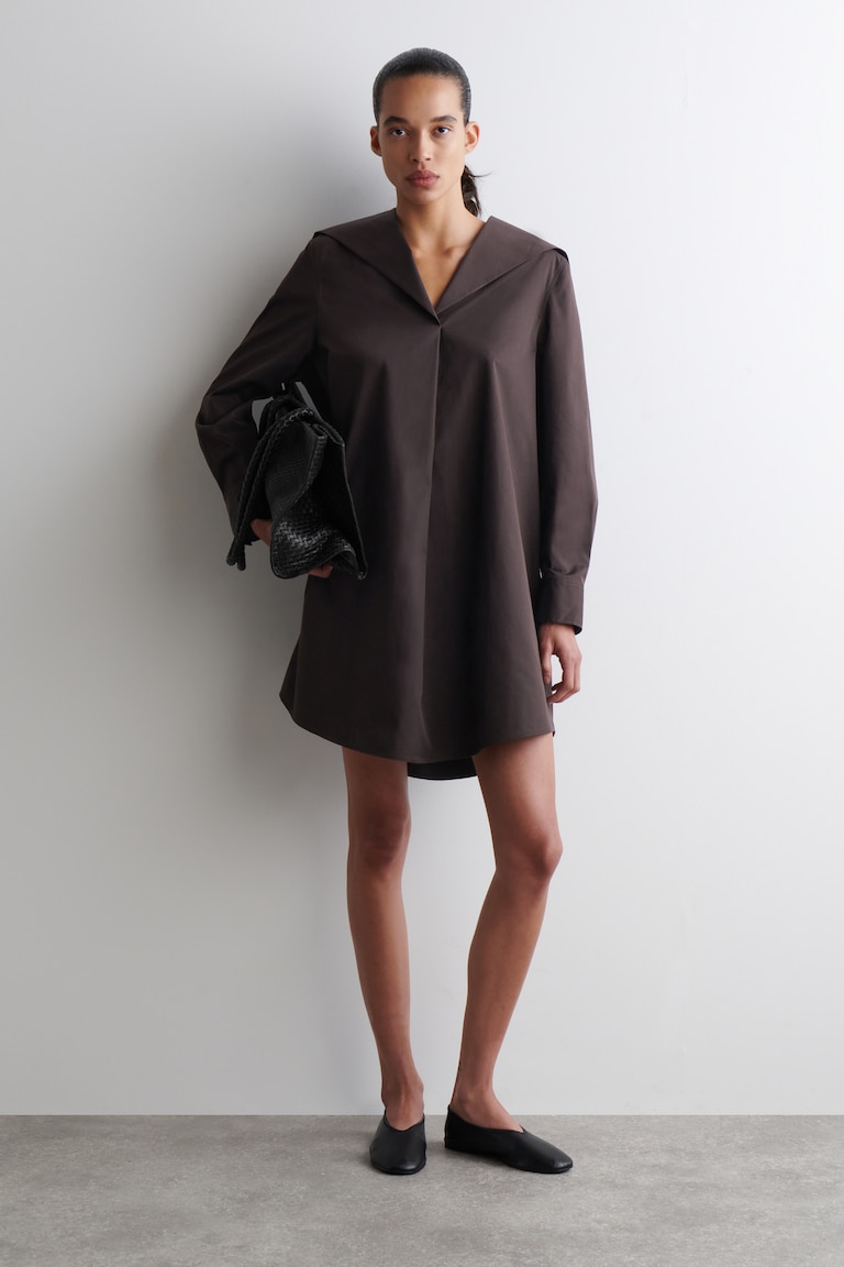 ABITO MINI IN COTONE CON COLLETTO ALLA MARINARA