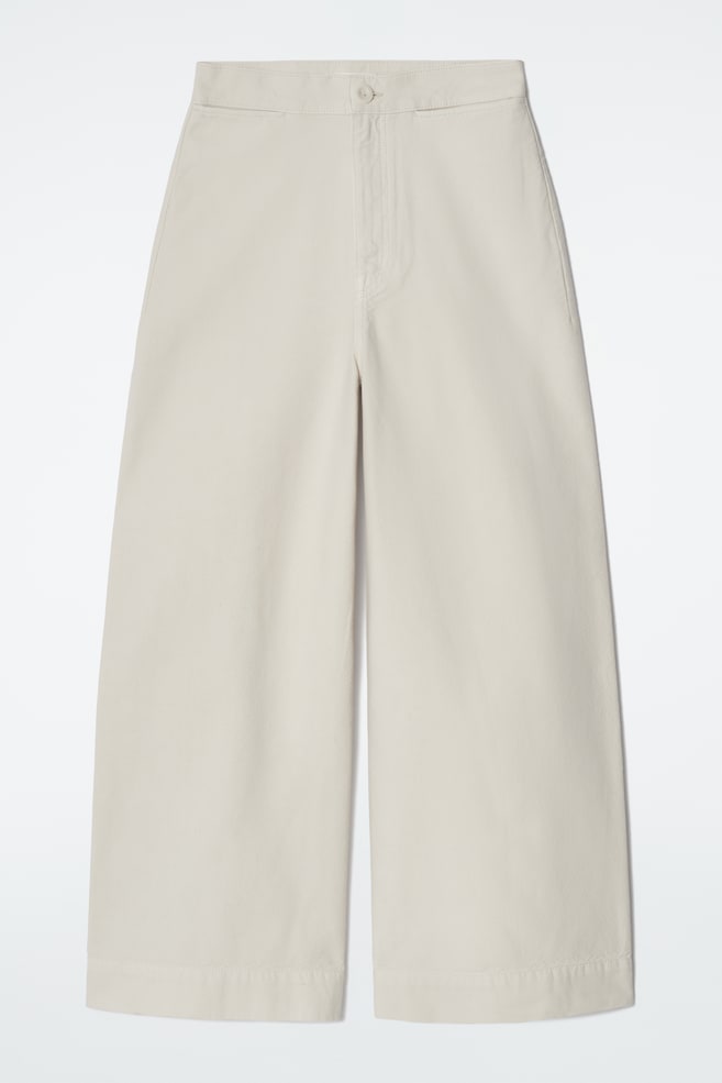 WIDE-LEG DENIM TROUSERS - ECRU/BLUE - 1