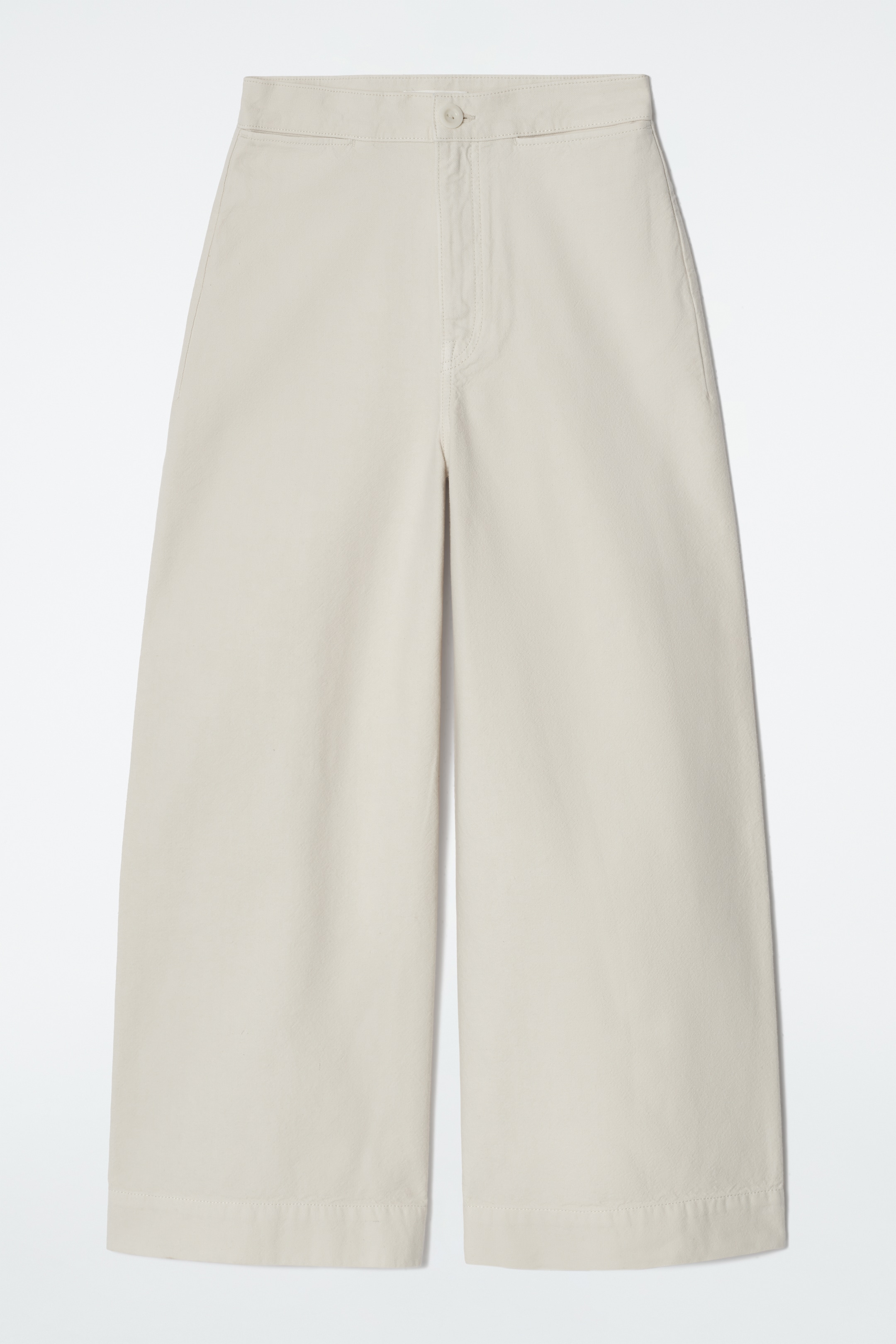 View larger image: WIDE-LEG DENIM TROUSERS - ECRU - Ladies | H&M GB 4